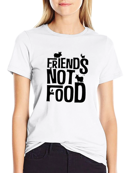 Vegan Friends Not Food Black T-Shirt