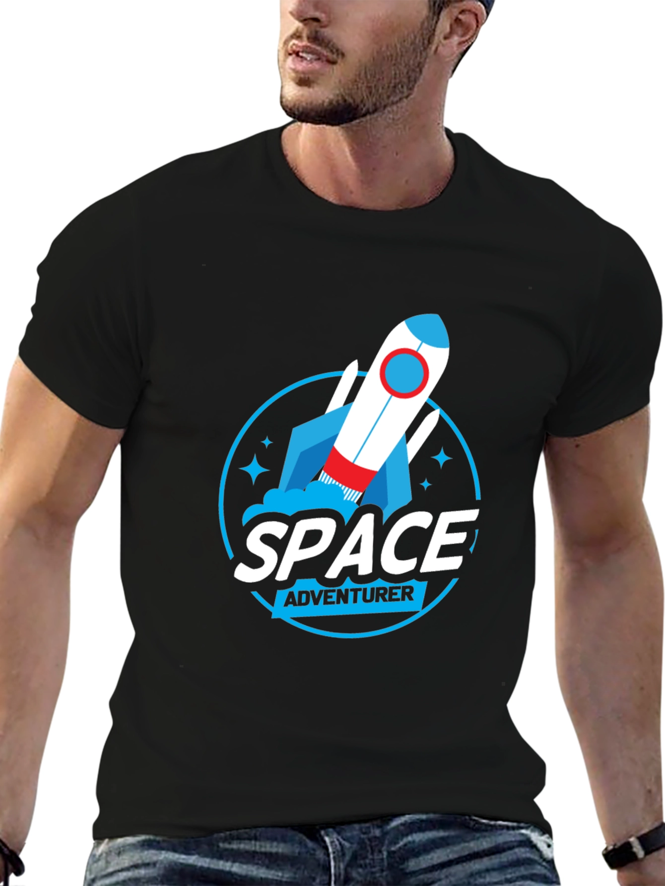 Space Adventurer Graphic T-Shirt - Rocket Design