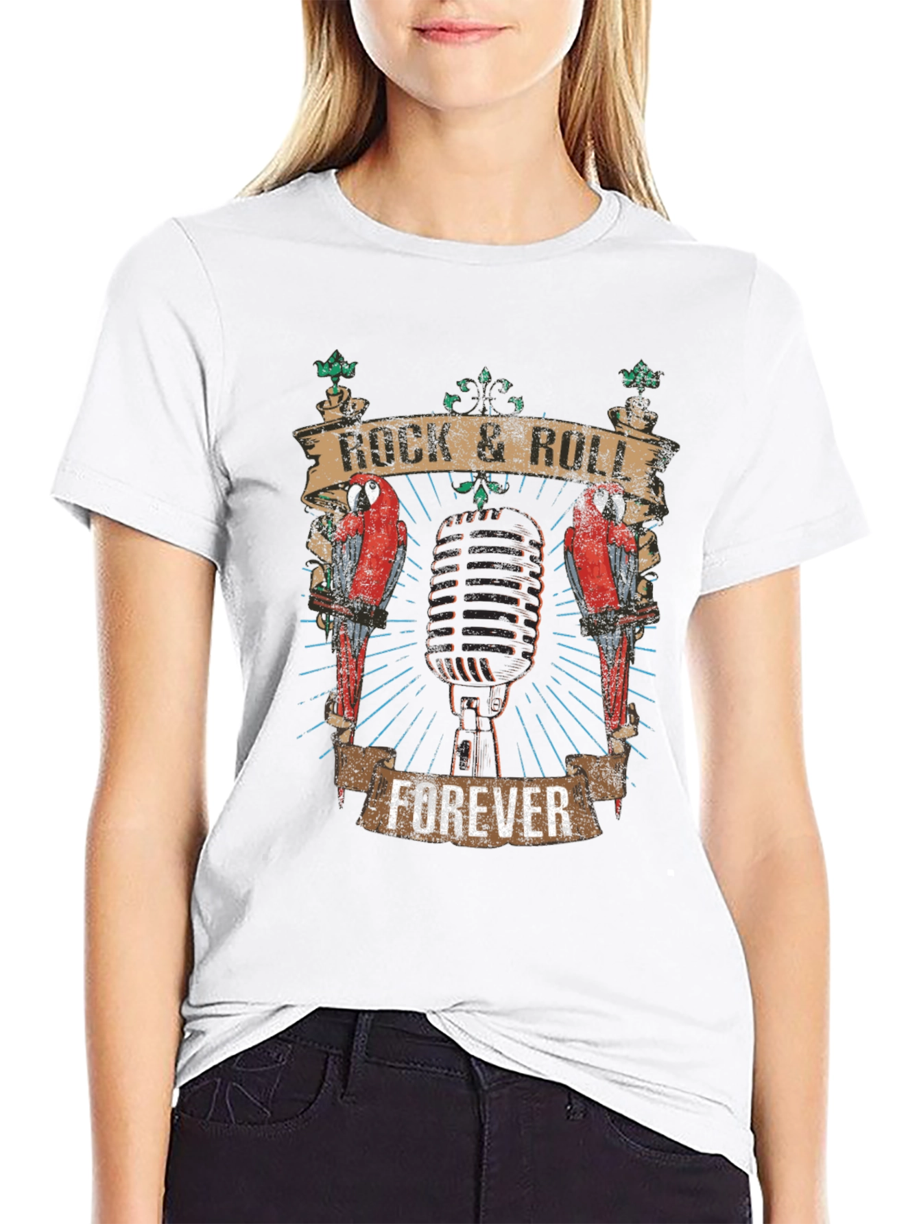 Rock & Roll Forever Graphic T-Shirt - Black
