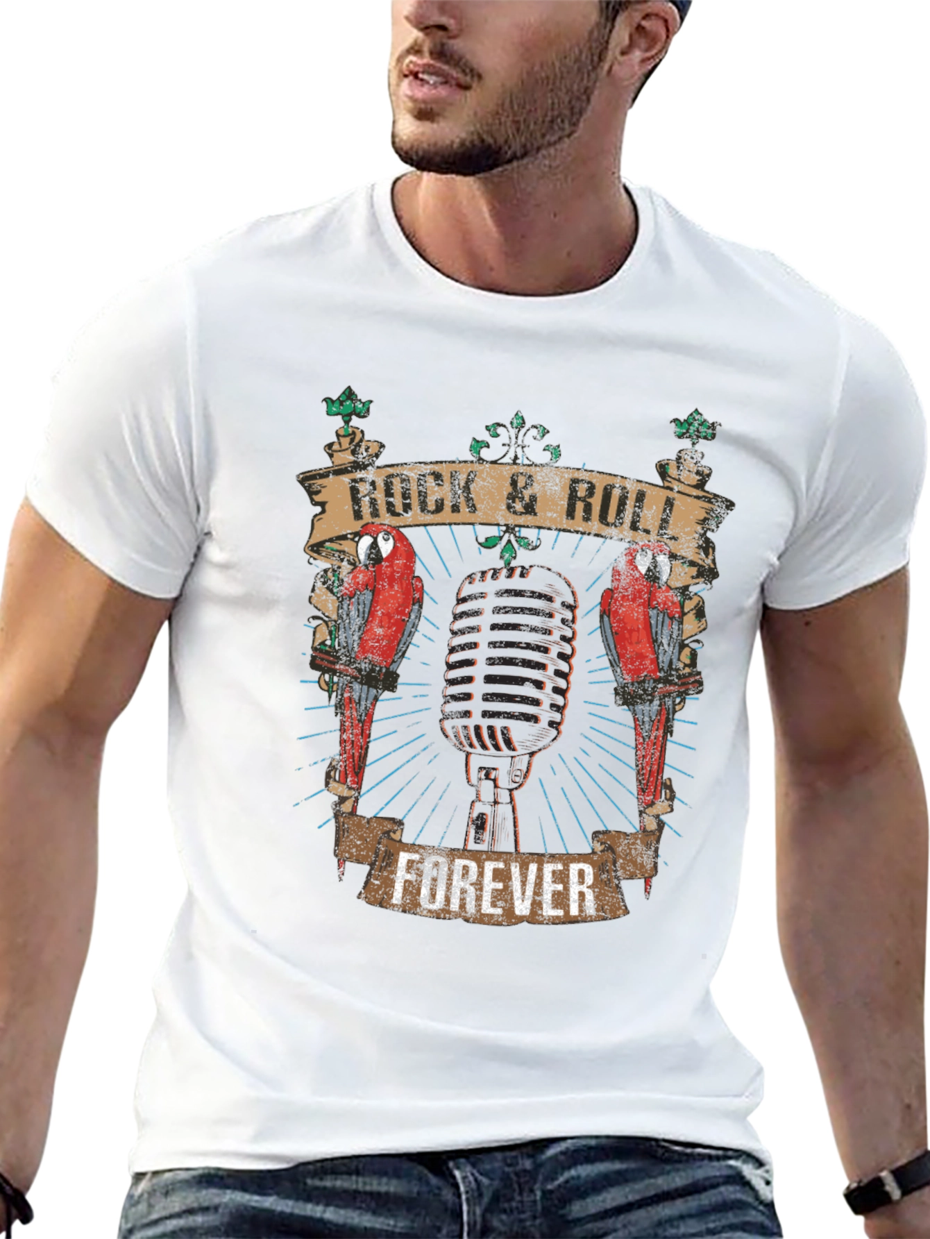 Rock & Roll Forever Graphic T-Shirt - Black