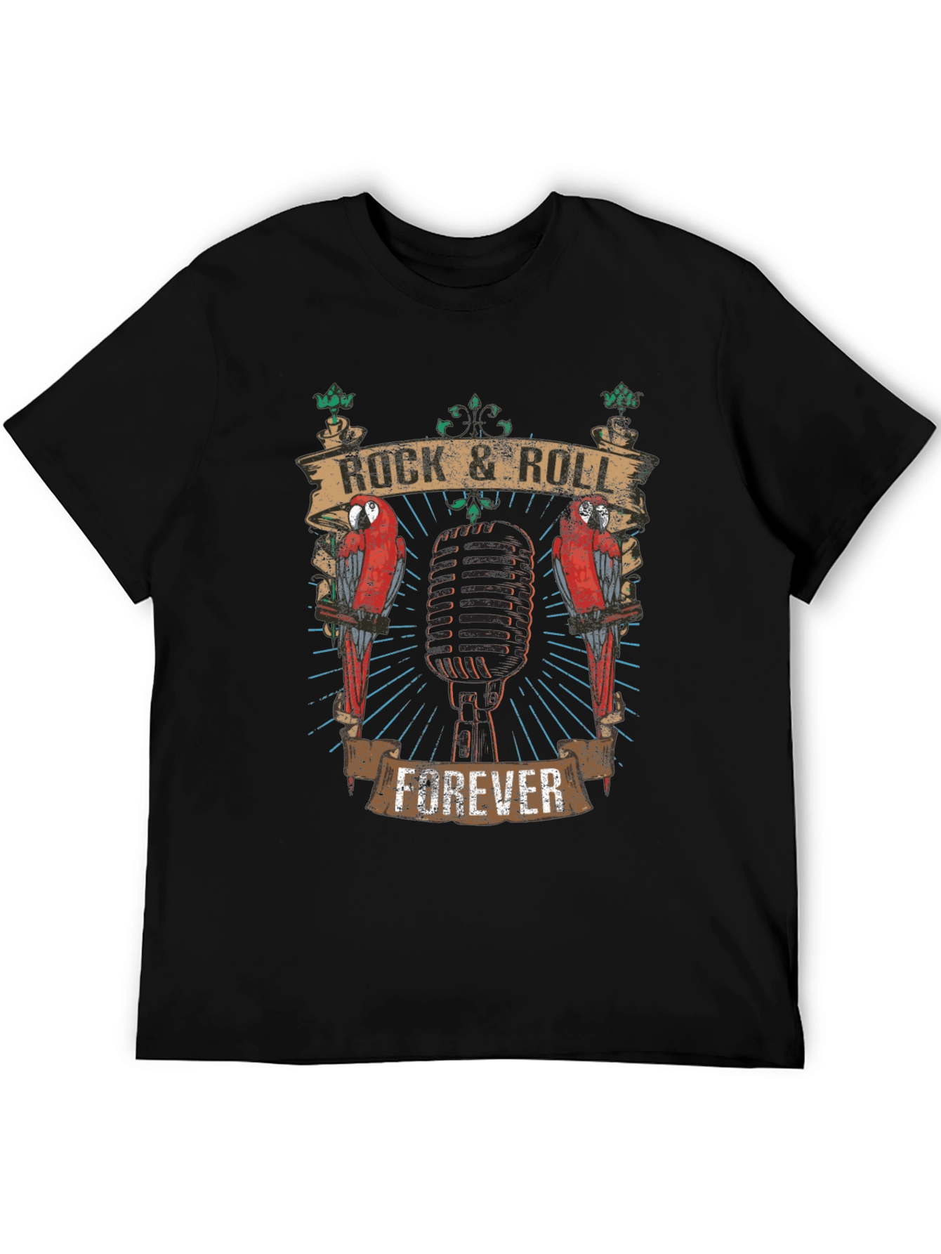 Rock & Roll Forever Graphic T-Shirt - Black
