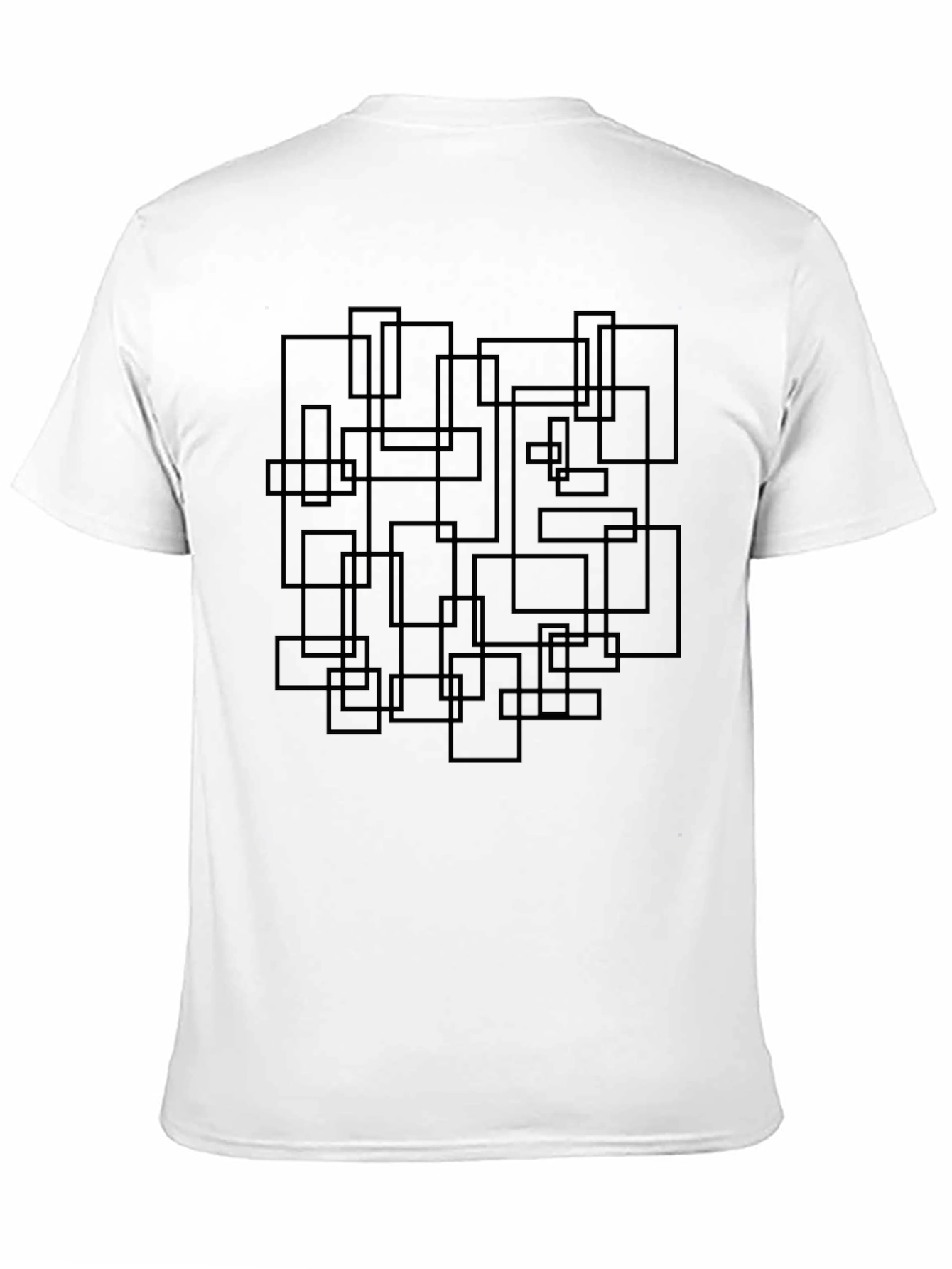 Modern Geometric Rectangles Black T-Shirt