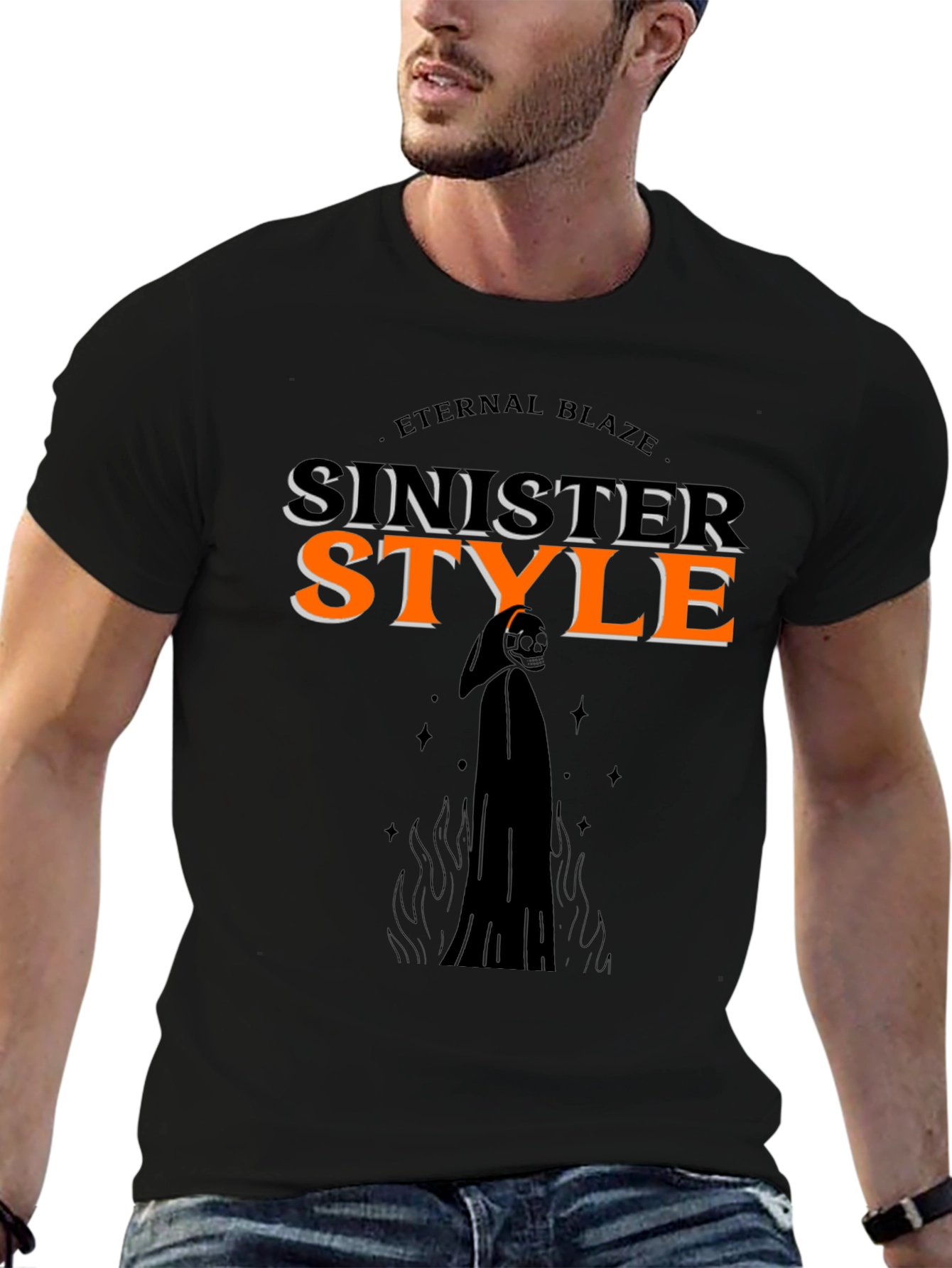 Sinister Style Black Graphic Tee - Eternal Blaze