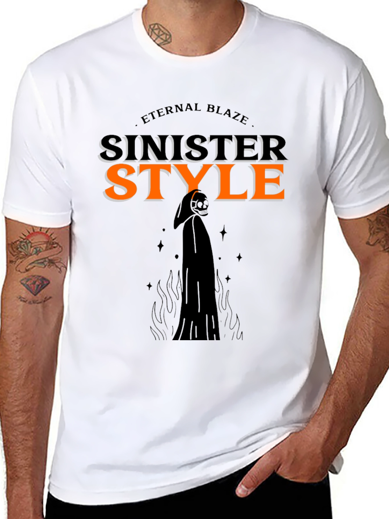 Sinister Style Black Graphic Tee - Eternal Blaze