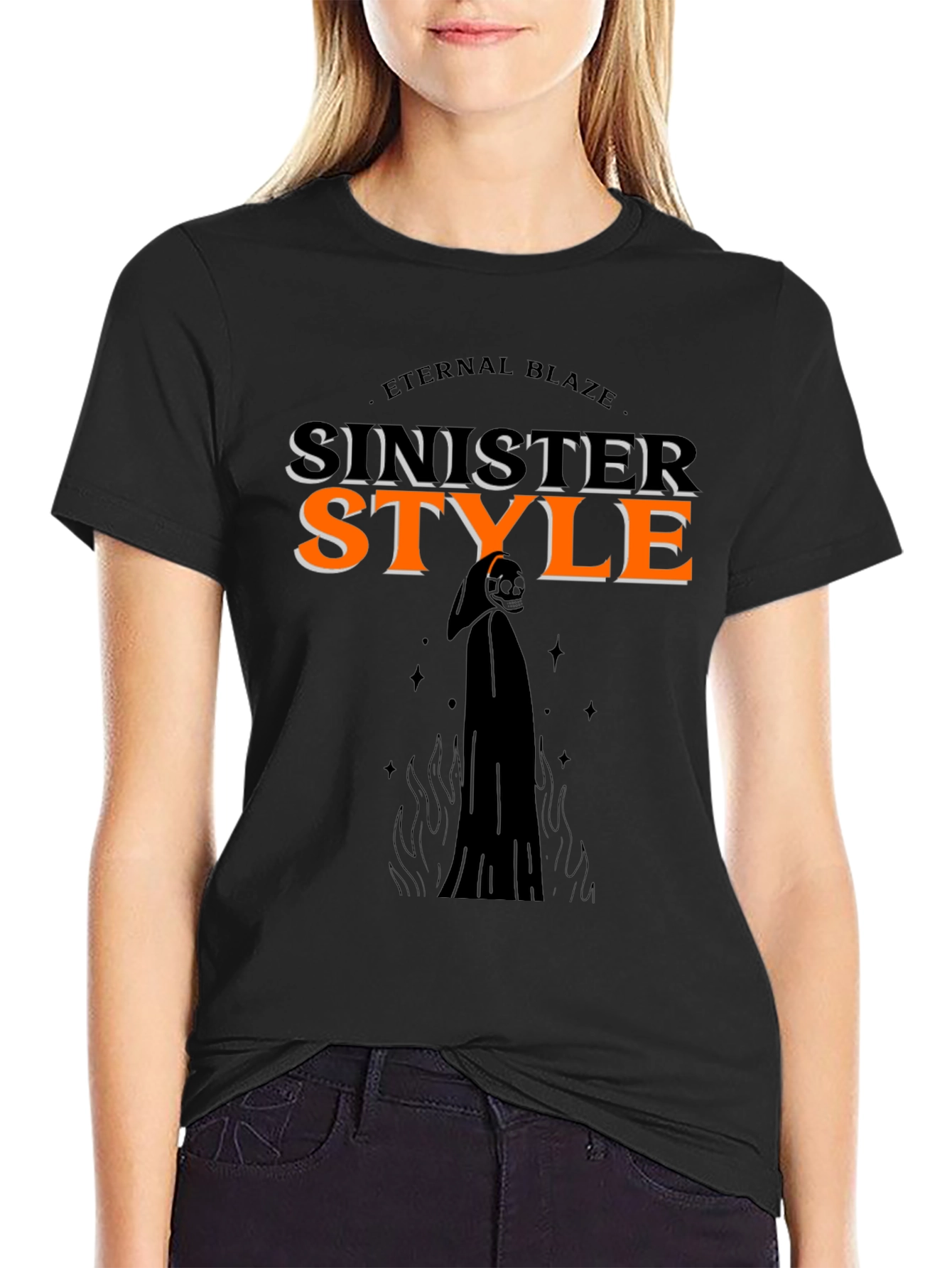Sinister Style Black Graphic Tee - Eternal Blaze