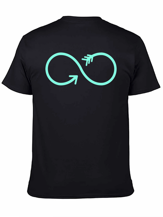 Infinity Arrow Graphic Tee - Black Cotton T-Shirt