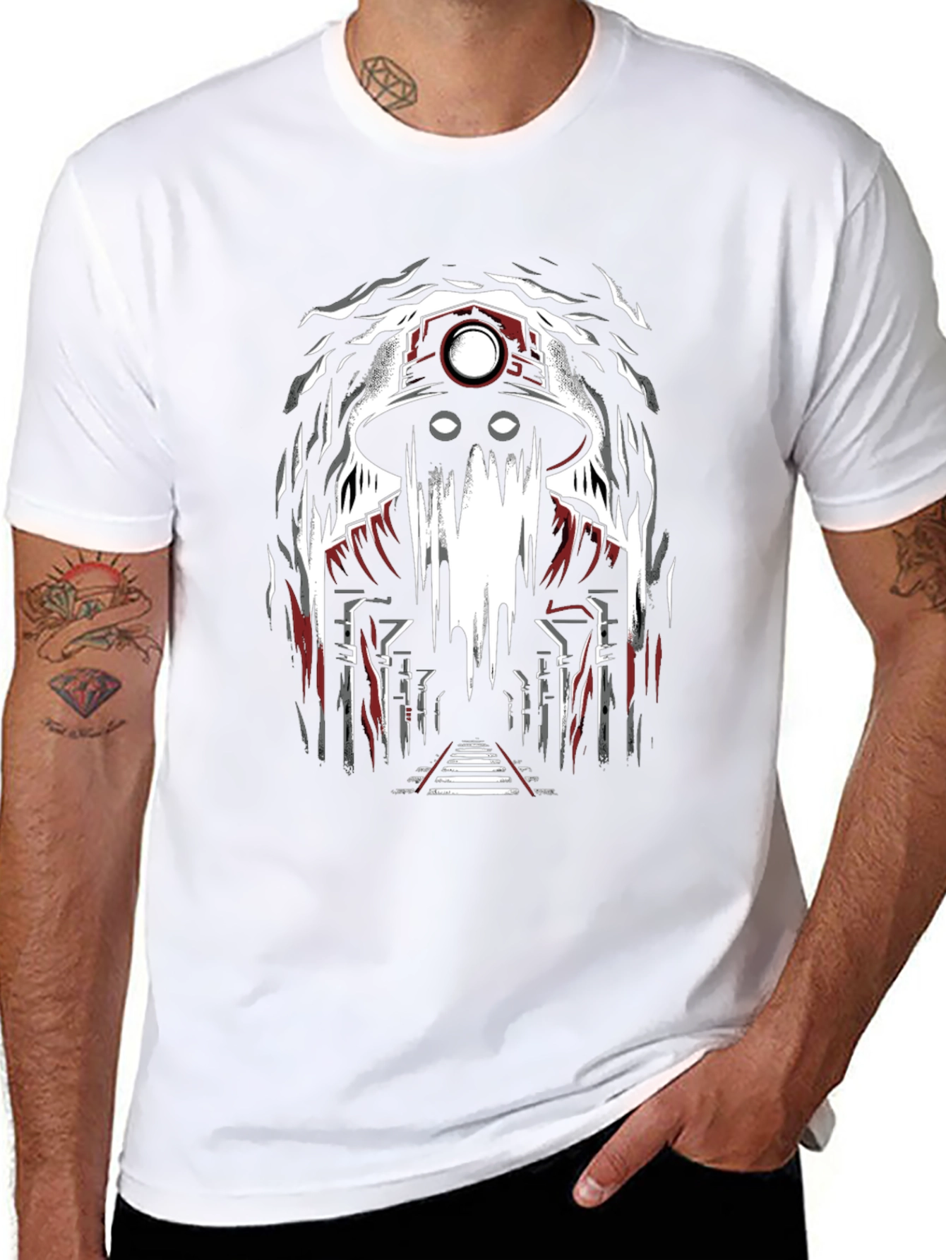 Miner Ghost Graphic Tee - Spooky Cool Design
