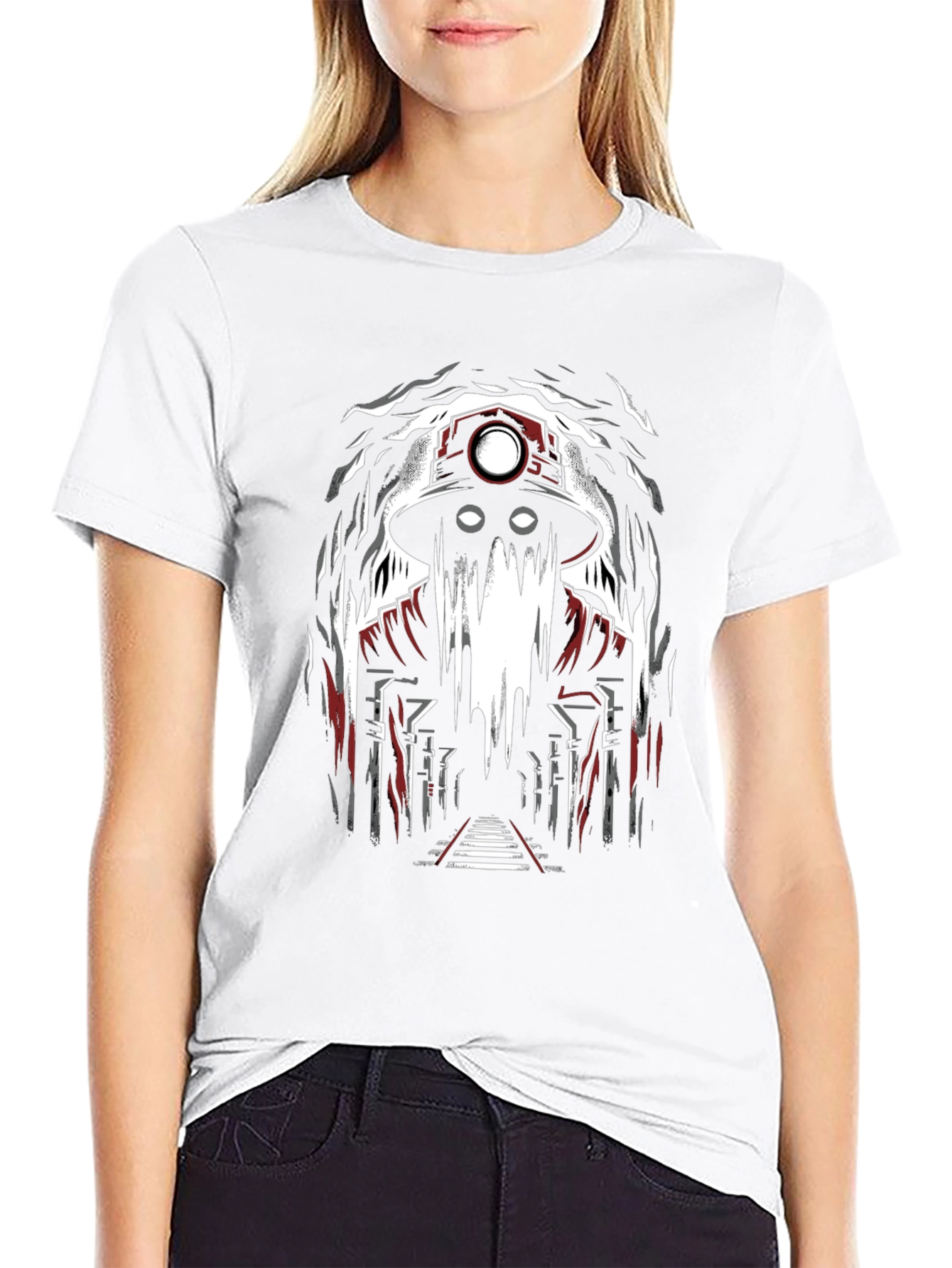 Miner Ghost Graphic Tee - Spooky Cool Design