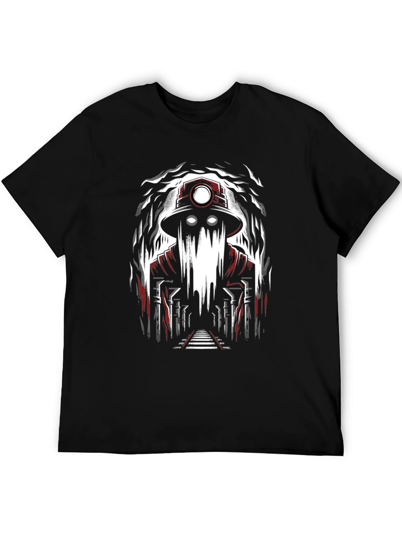 Miner Ghost Graphic Tee - Spooky Cool Design