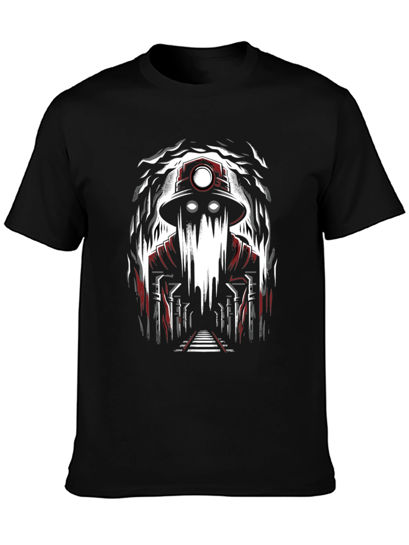Miner Ghost Graphic Tee - Spooky Cool Design