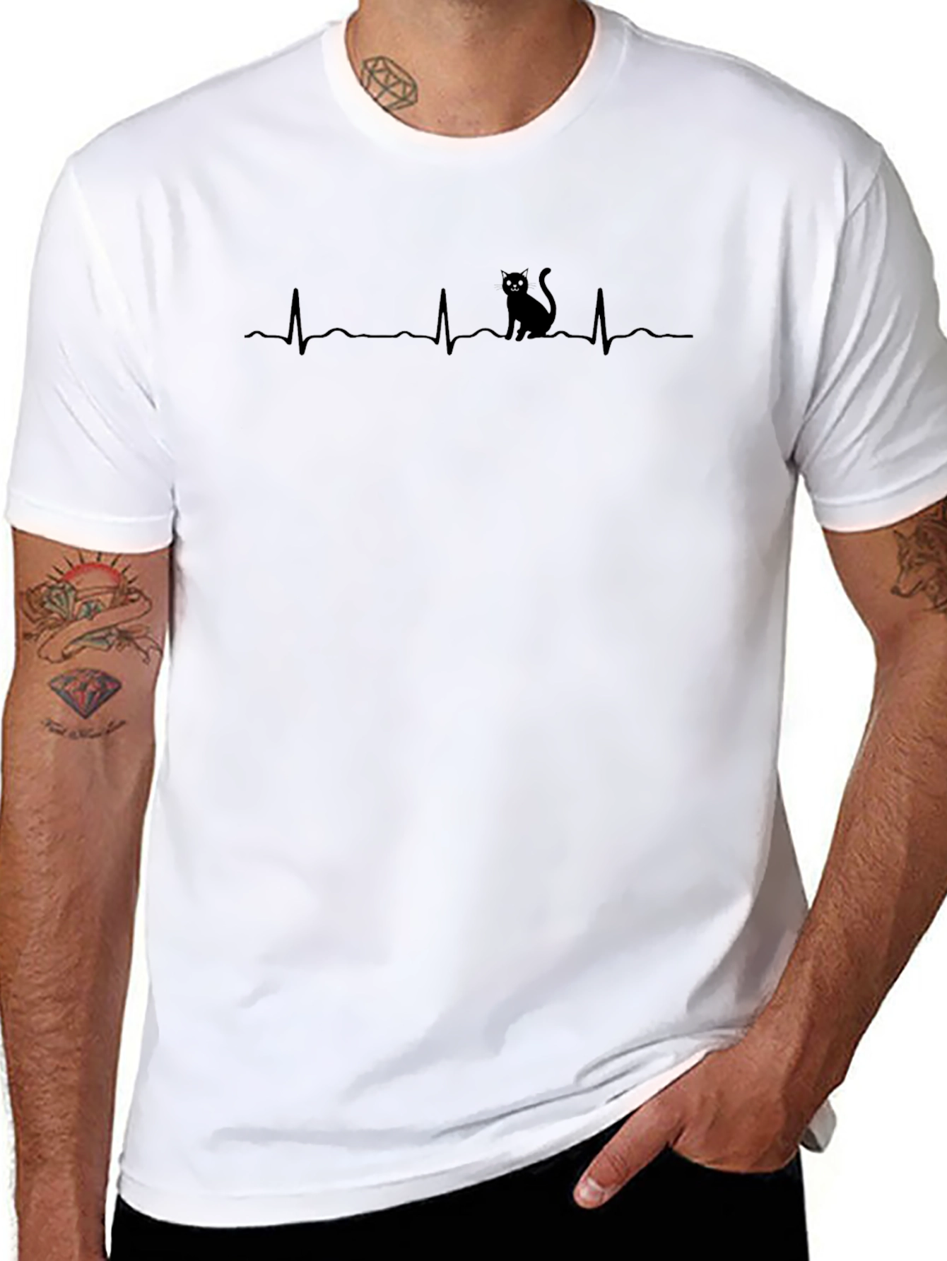 Cat Lovers Heartbeat T-Shirt