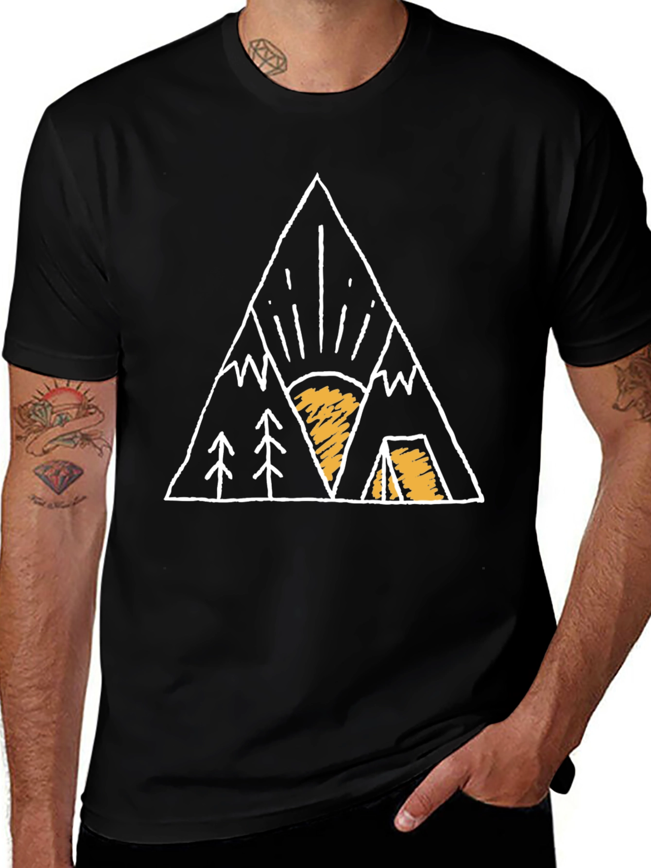 Mountain Adventure Graphic Tee - Black