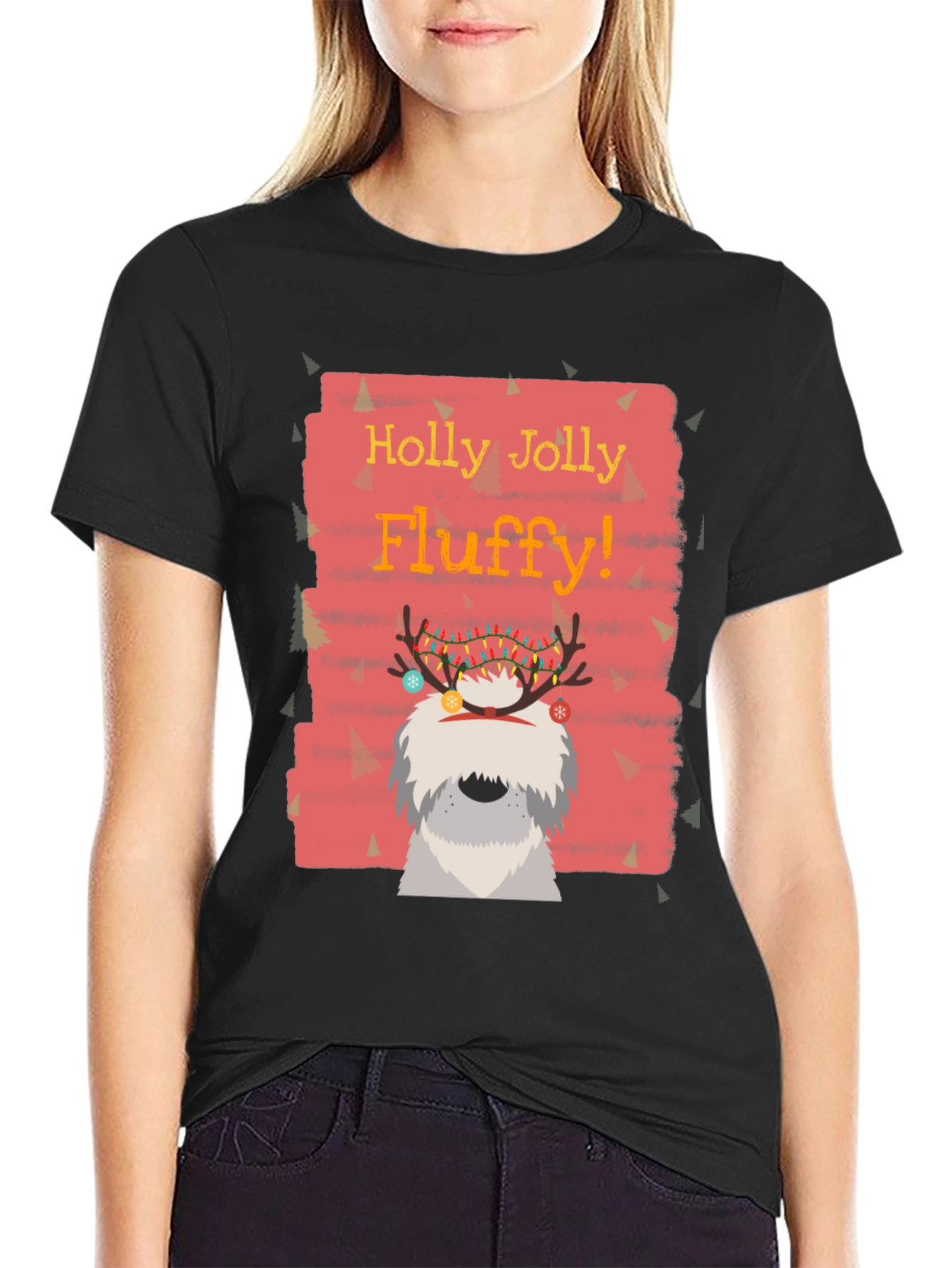 Festive Fluffy Dog Christmas T-Shirt