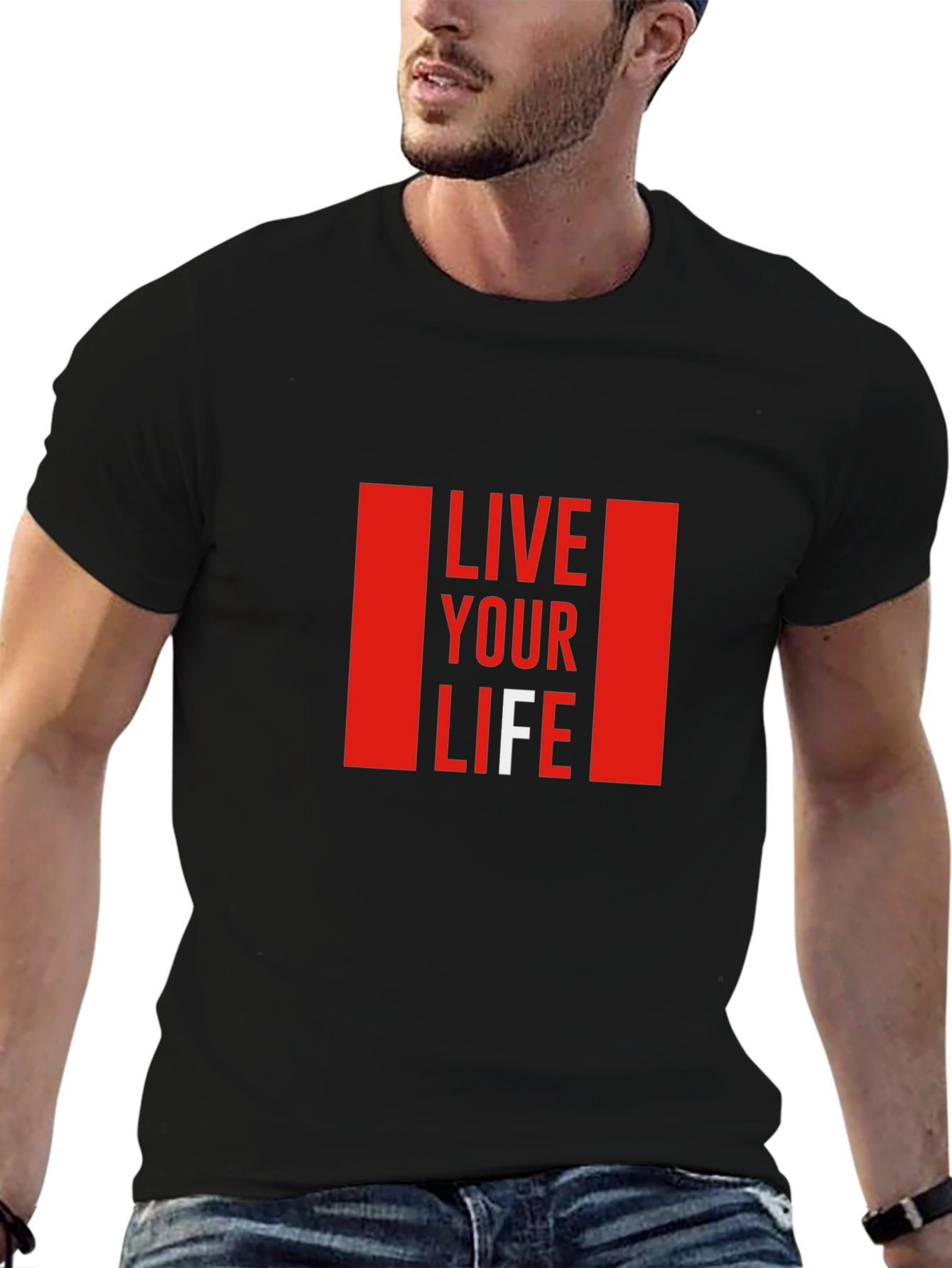 Live Your Life Graphic T-Shirt - Black