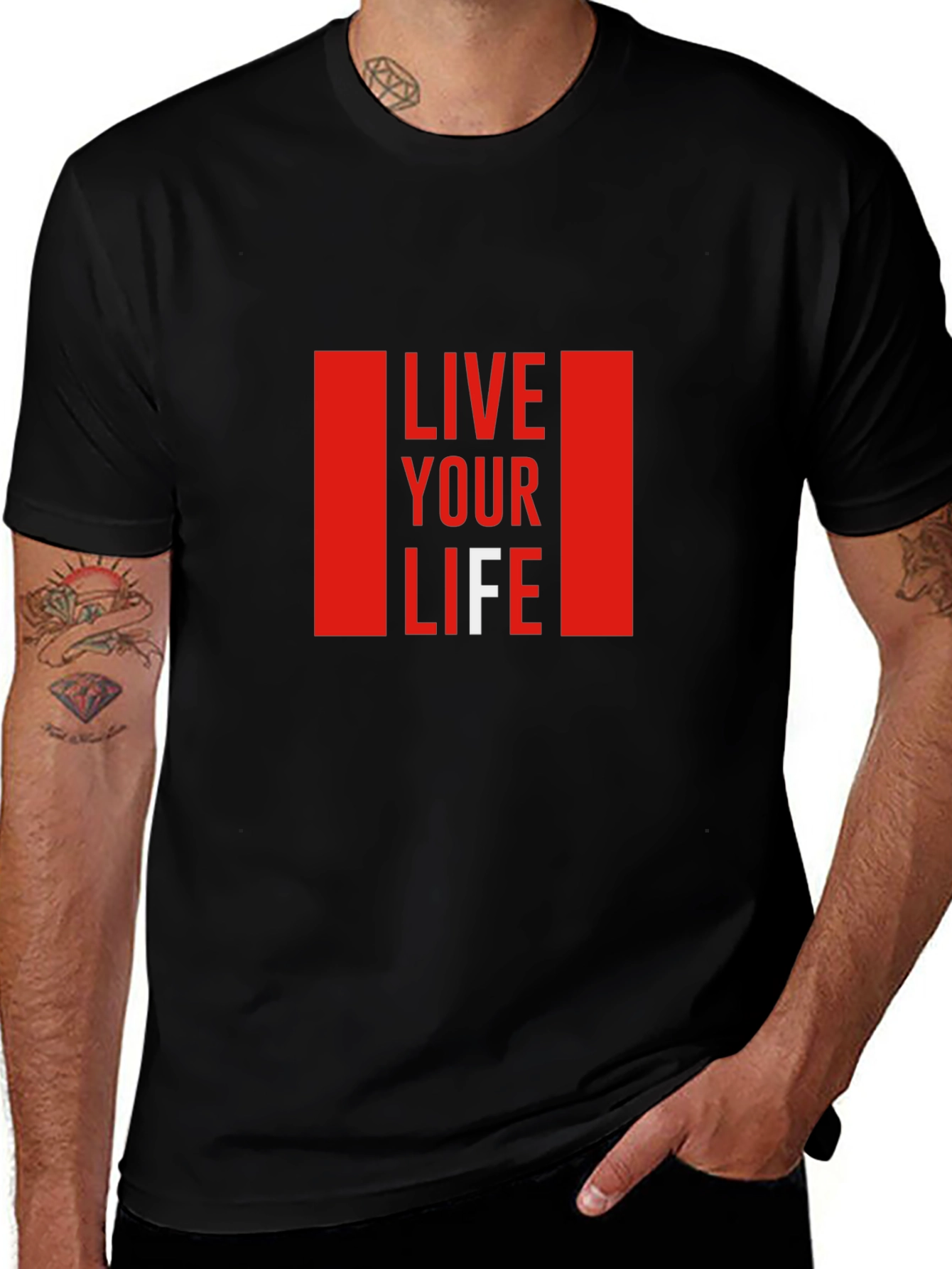 Live Your Life Graphic T-Shirt - Black