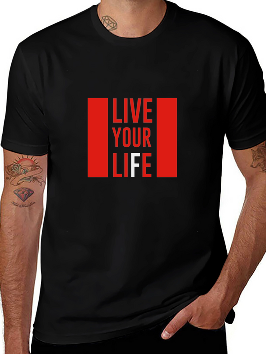 Live Your Life Graphic T-Shirt - Black