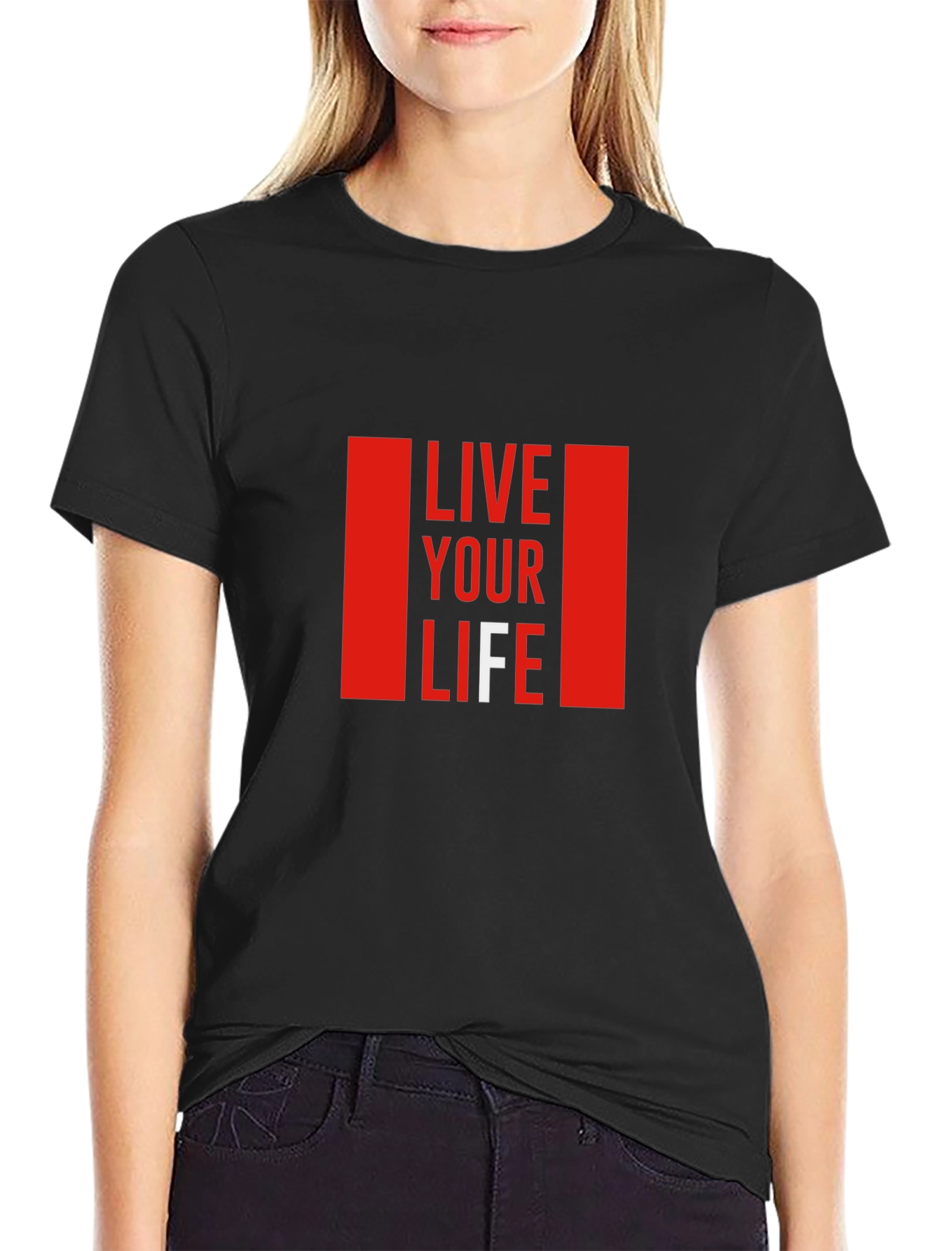 Live Your Life Graphic T-Shirt - Black
