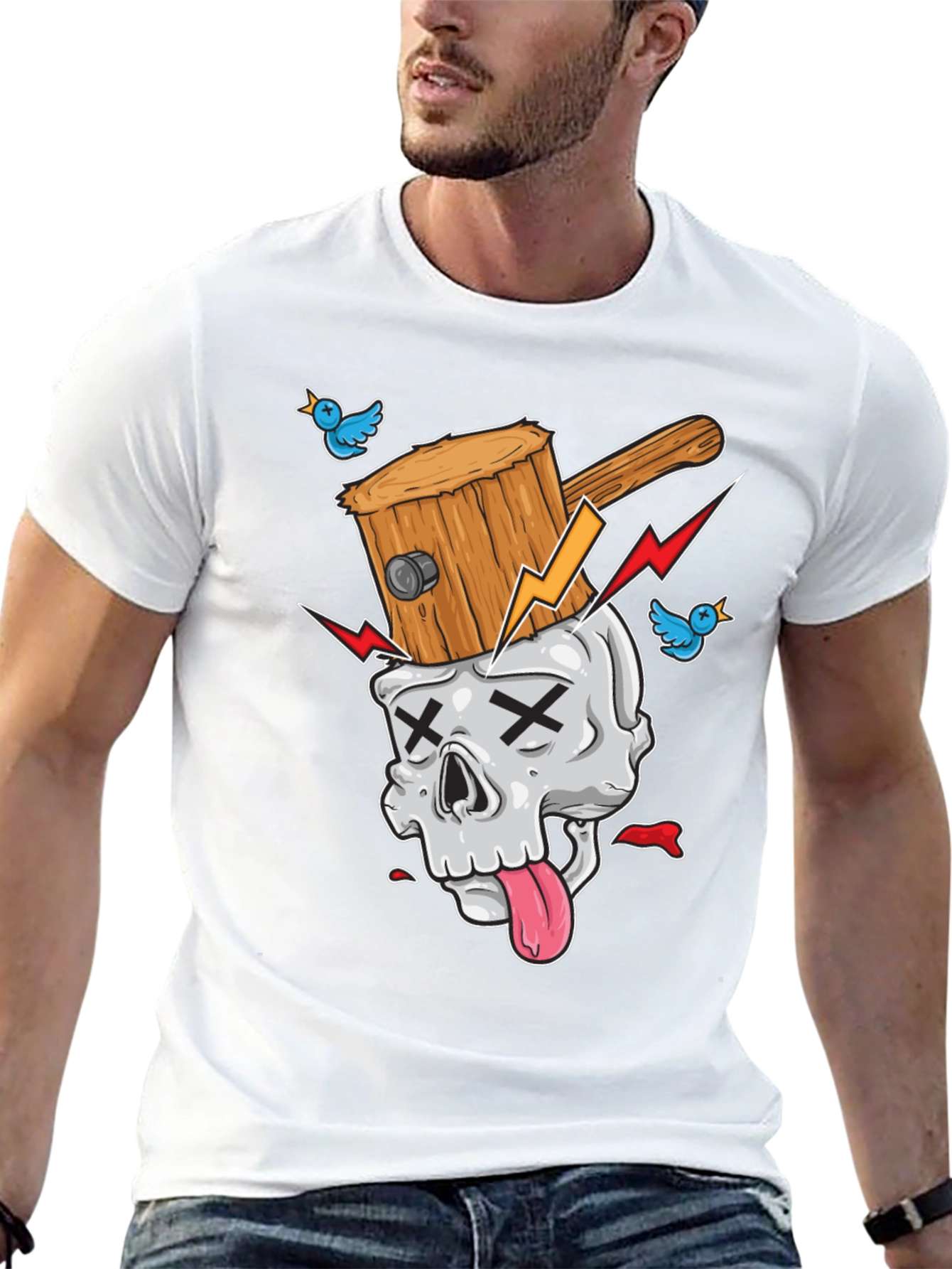 Skull Hammer T-Shirt - Unique Graphic Tee