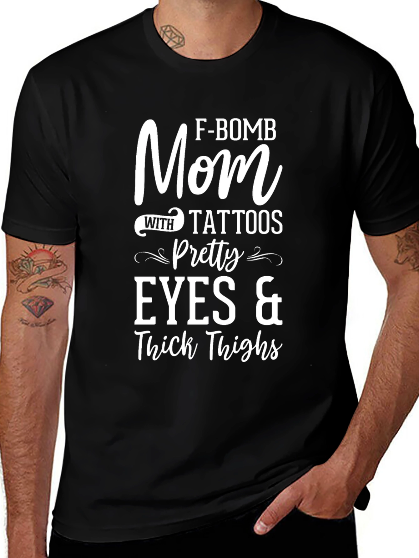 F-Bomb Mom with Tattoos Graphic T-Shirt