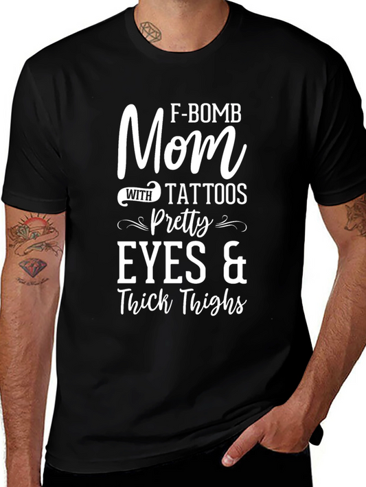 F-Bomb Mom with Tattoos Graphic T-Shirt