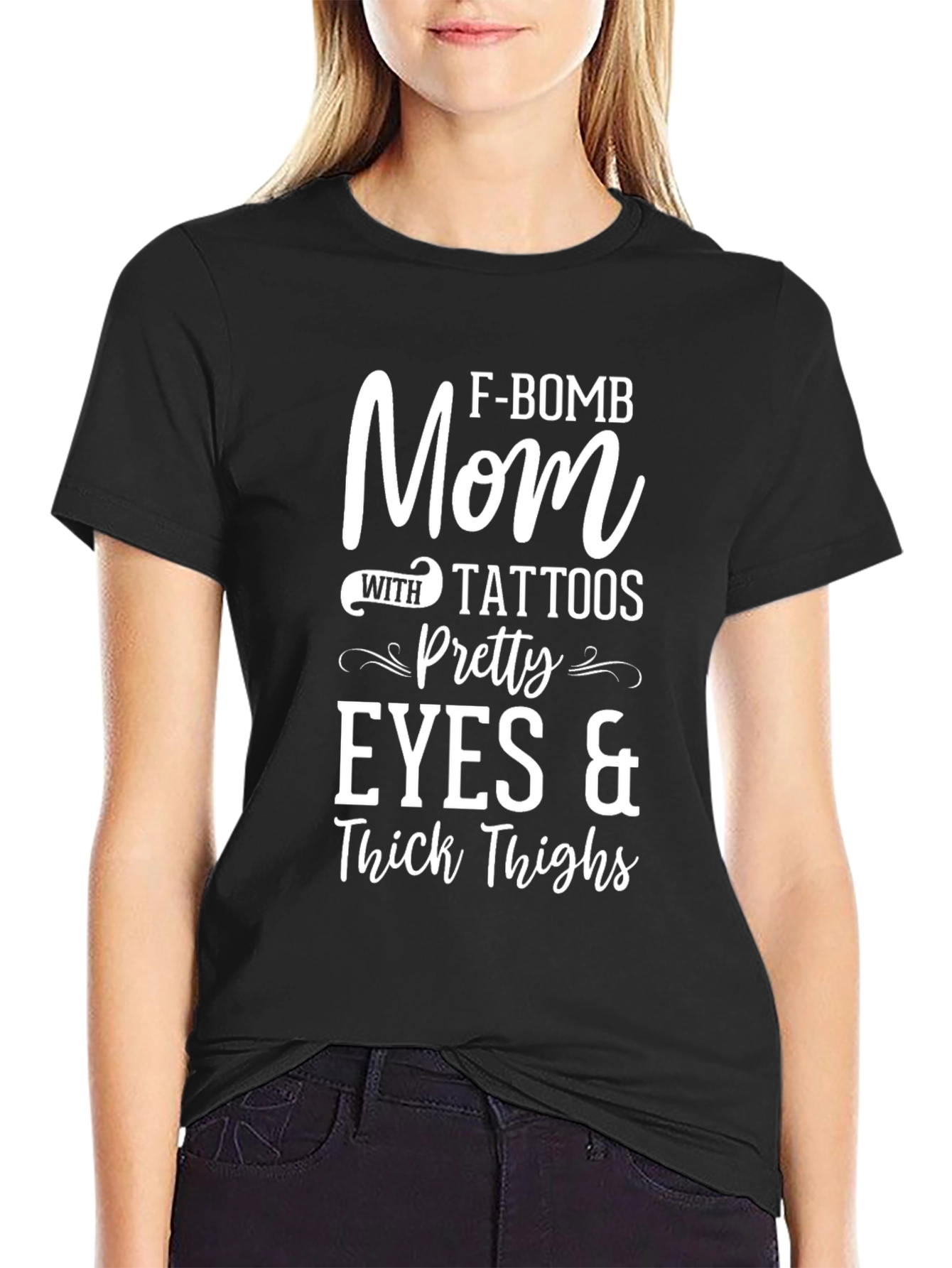 F-Bomb Mom with Tattoos Graphic T-Shirt
