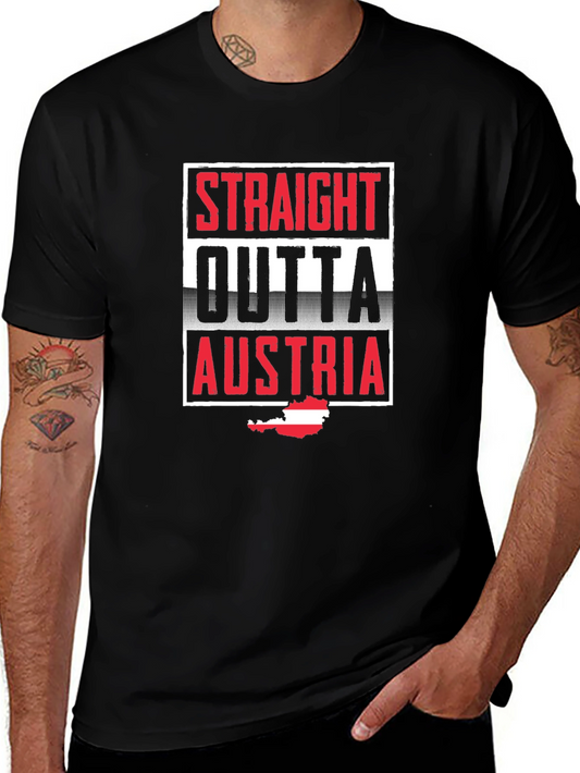 Straight Outta Austria T-Shirt | Black Novelty Tee