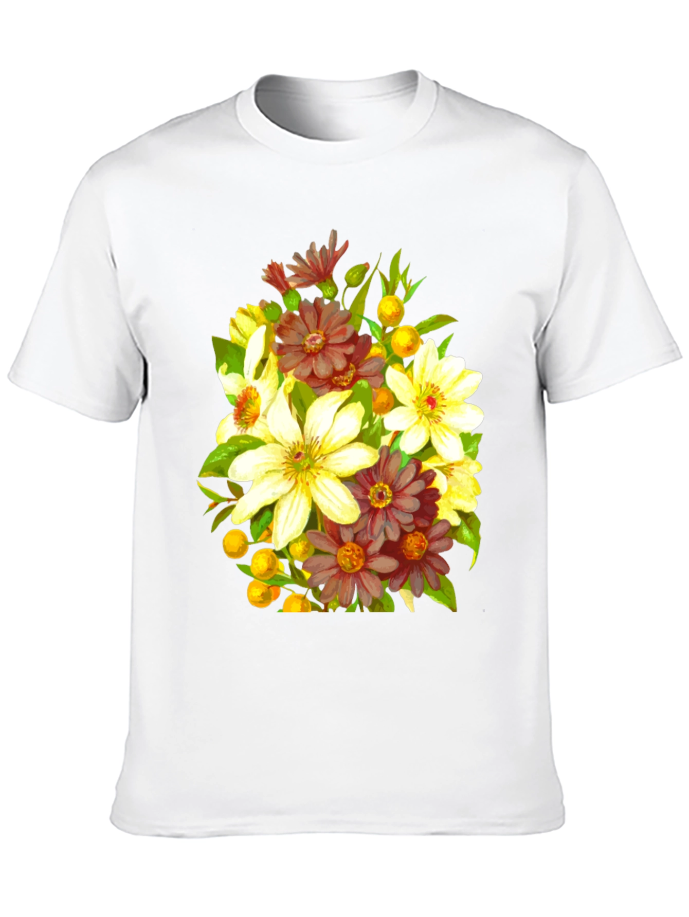 Floral Bouquet Graphic Black T-Shirt