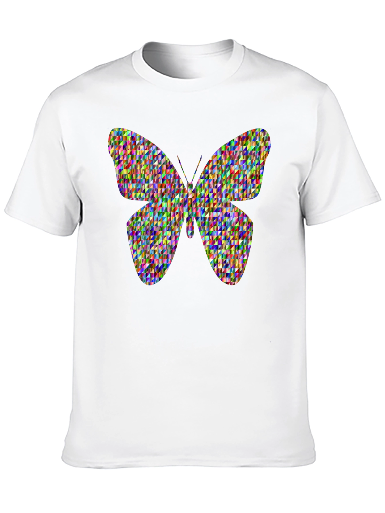 Butterfly Pattern Graphic Tee - Black