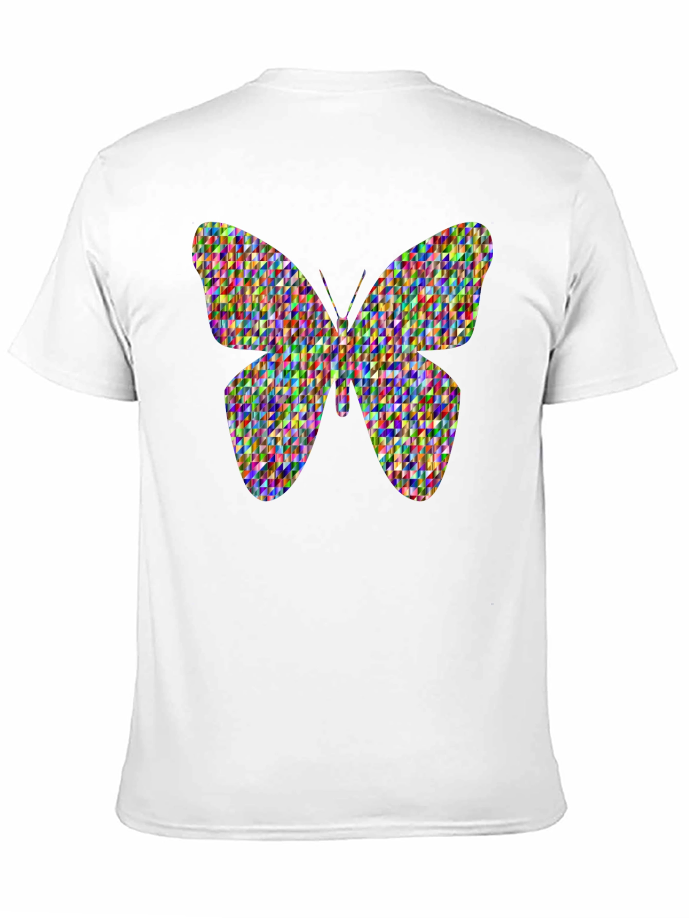 Butterfly Pattern Graphic Tee - Black