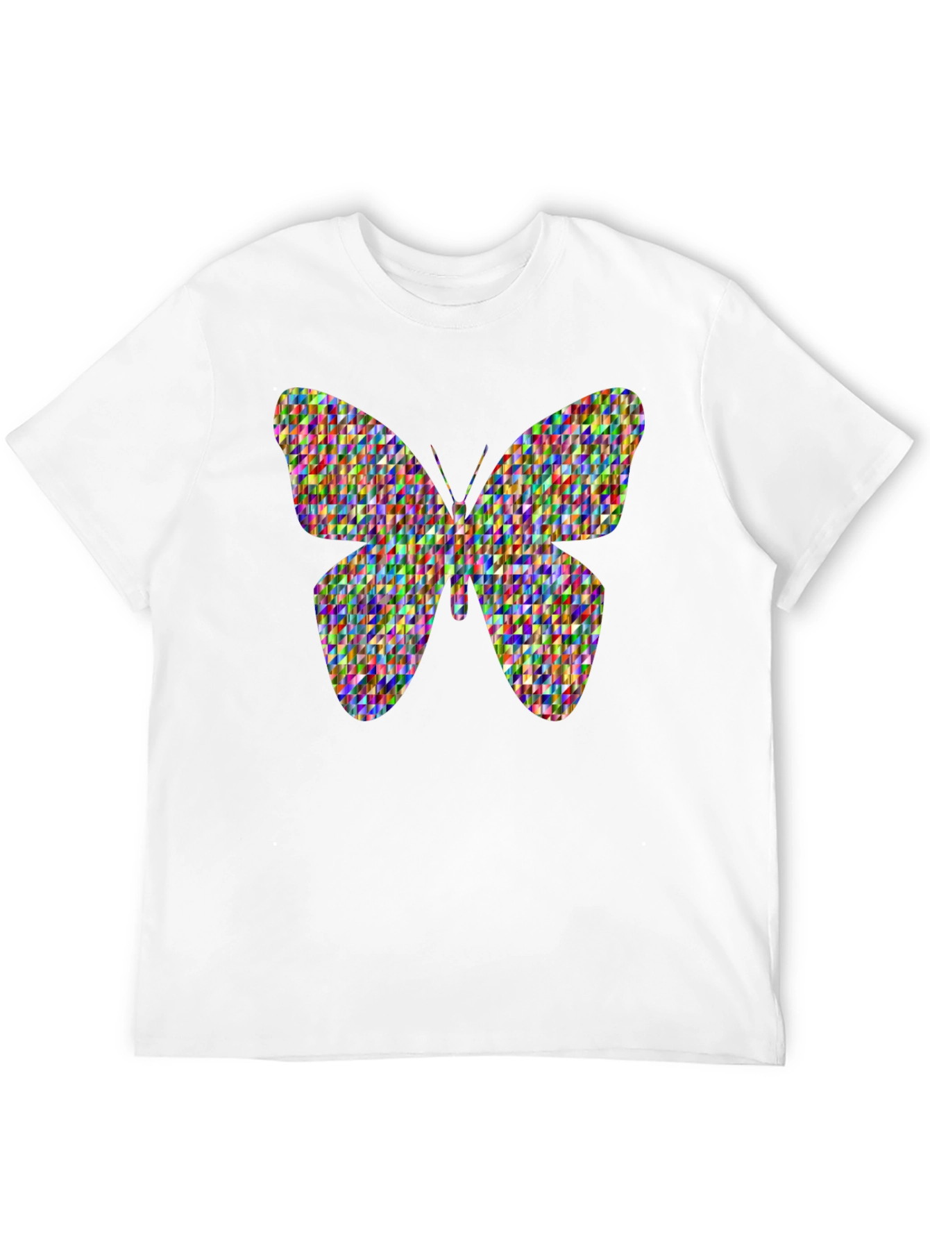 Butterfly Pattern Graphic Tee - Black