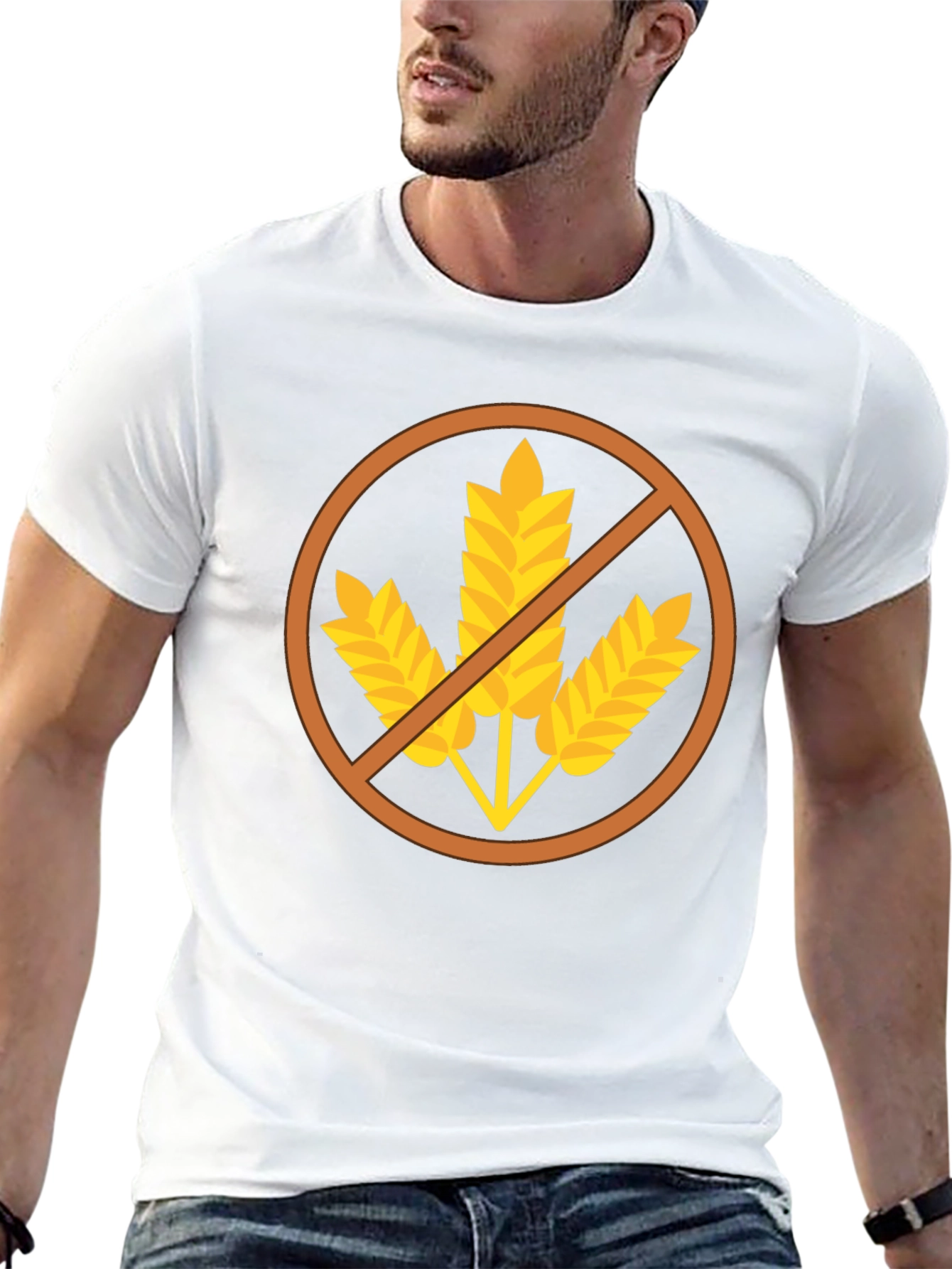 Gluten Free Symbol T-Shirt - Black Casual Tee