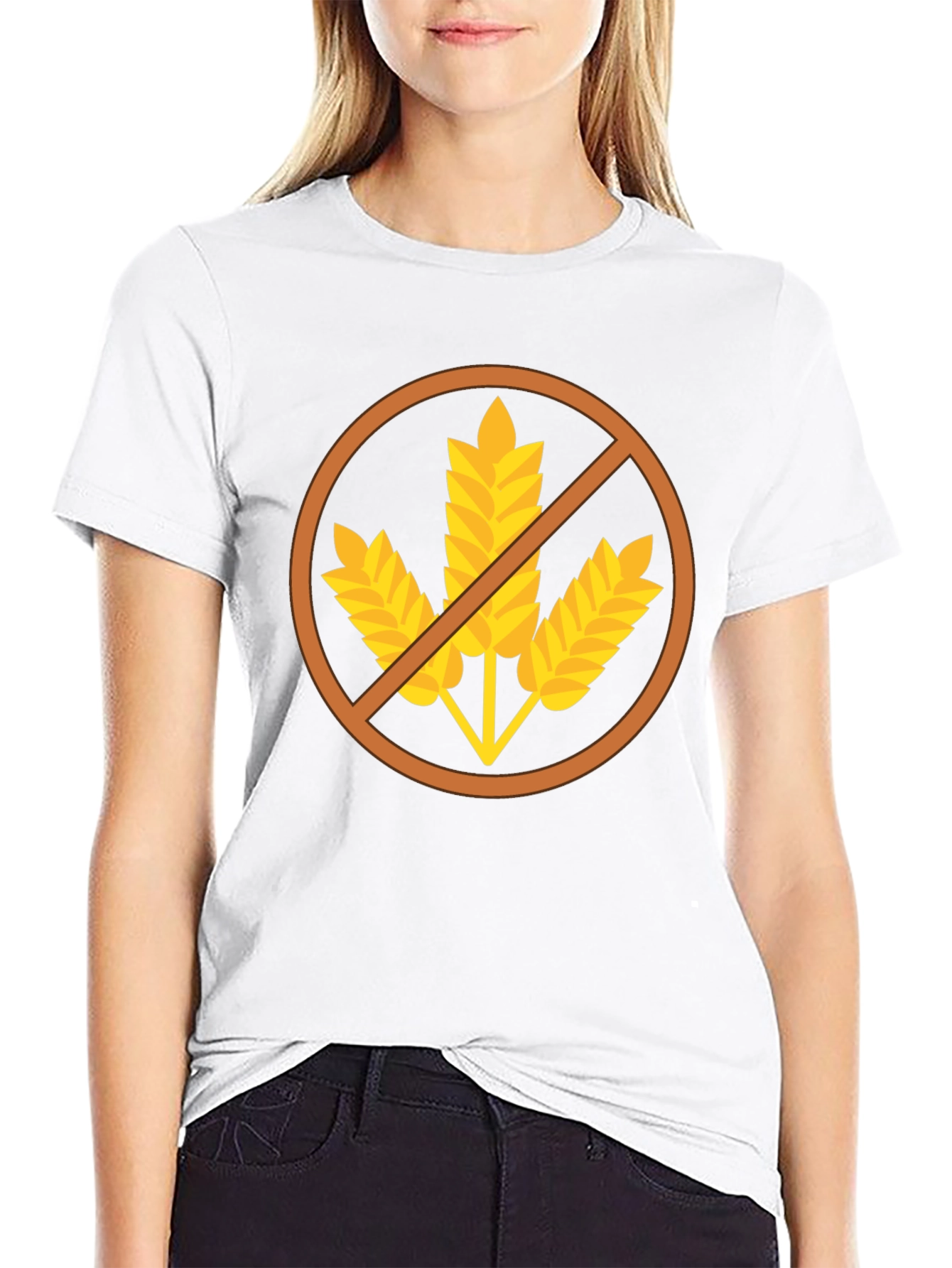 Gluten Free Symbol T-Shirt - Black Casual Tee