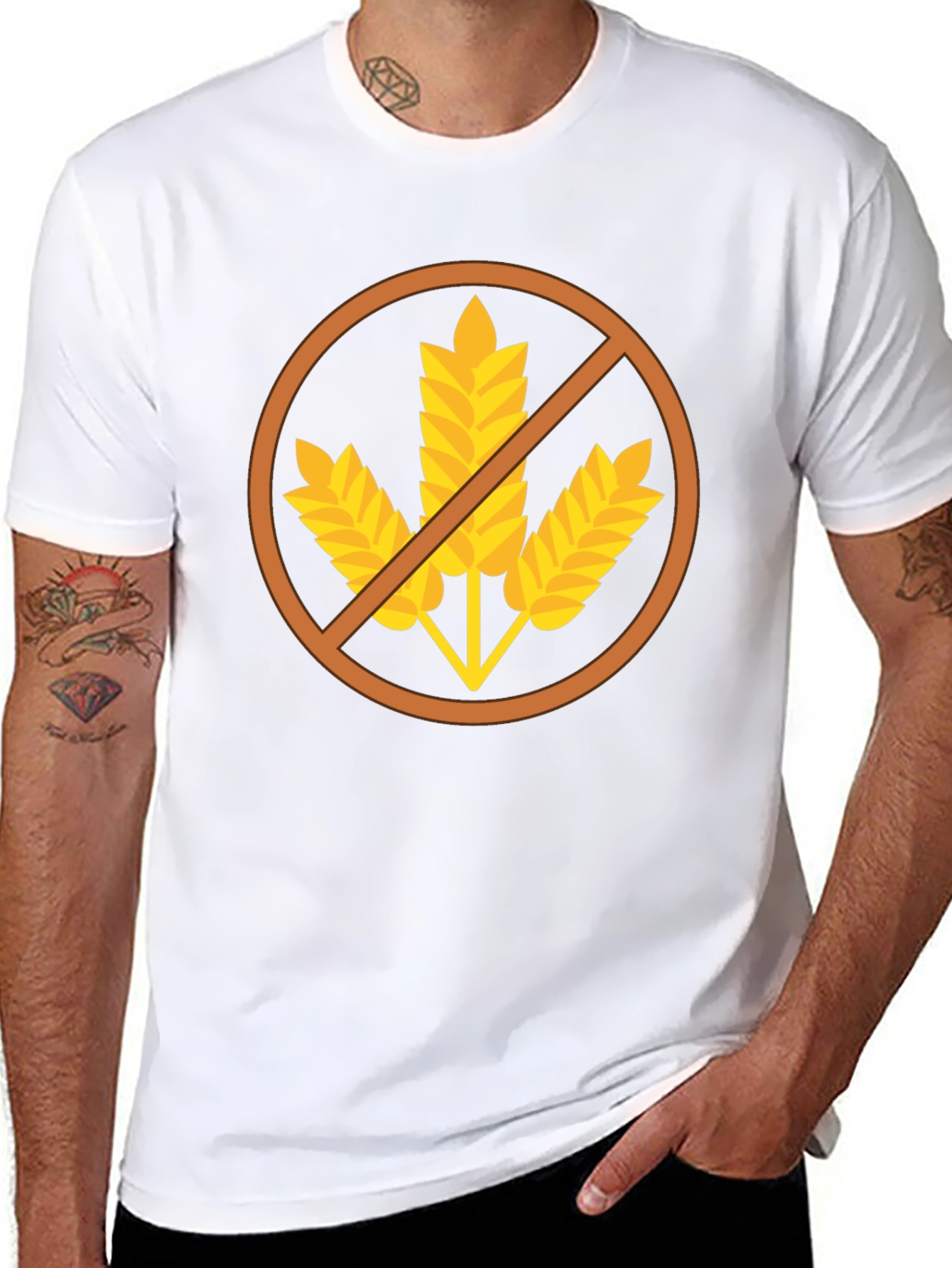 Gluten Free Symbol T-Shirt - Black Casual Tee