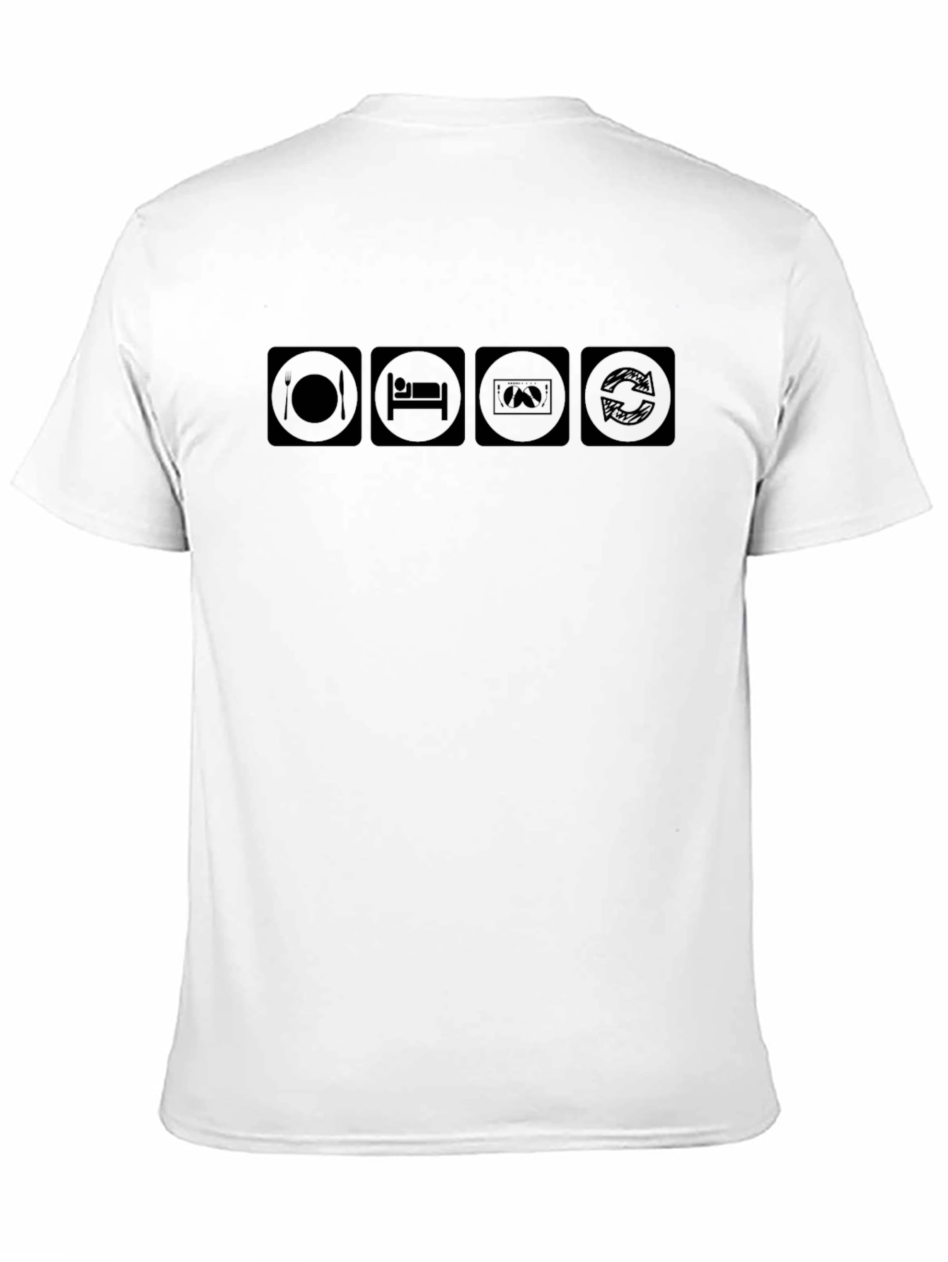 Eat Sleep Game Repeat Black Graphic Tee