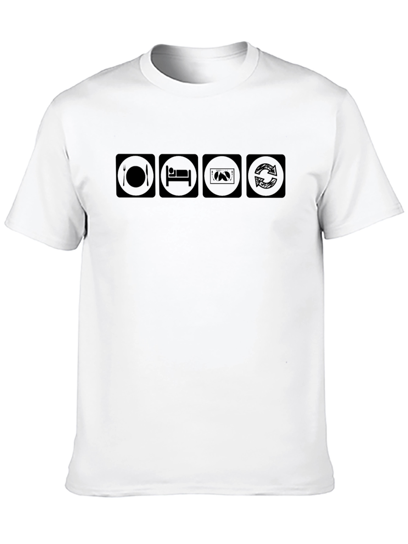 Eat Sleep Game Repeat Black Graphic Tee