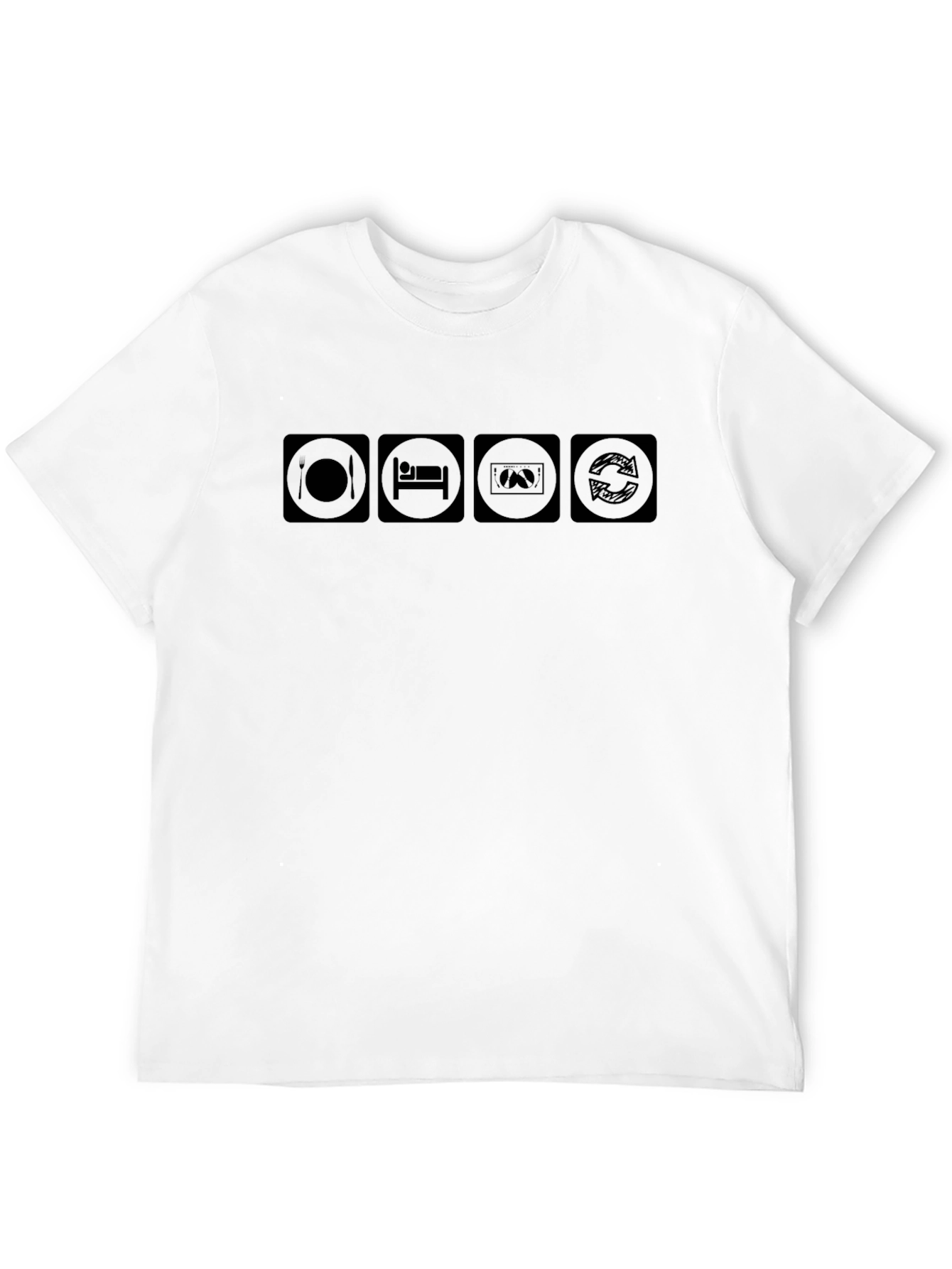 Eat Sleep Game Repeat Black Graphic Tee