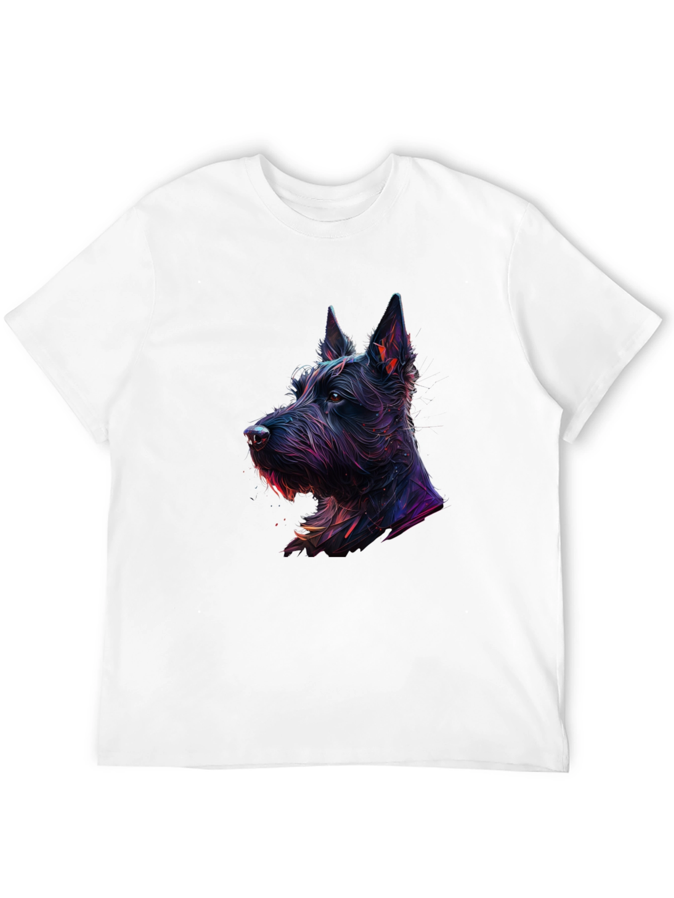 Scottish Terrier Dog Graphic Print Black T-Shirt