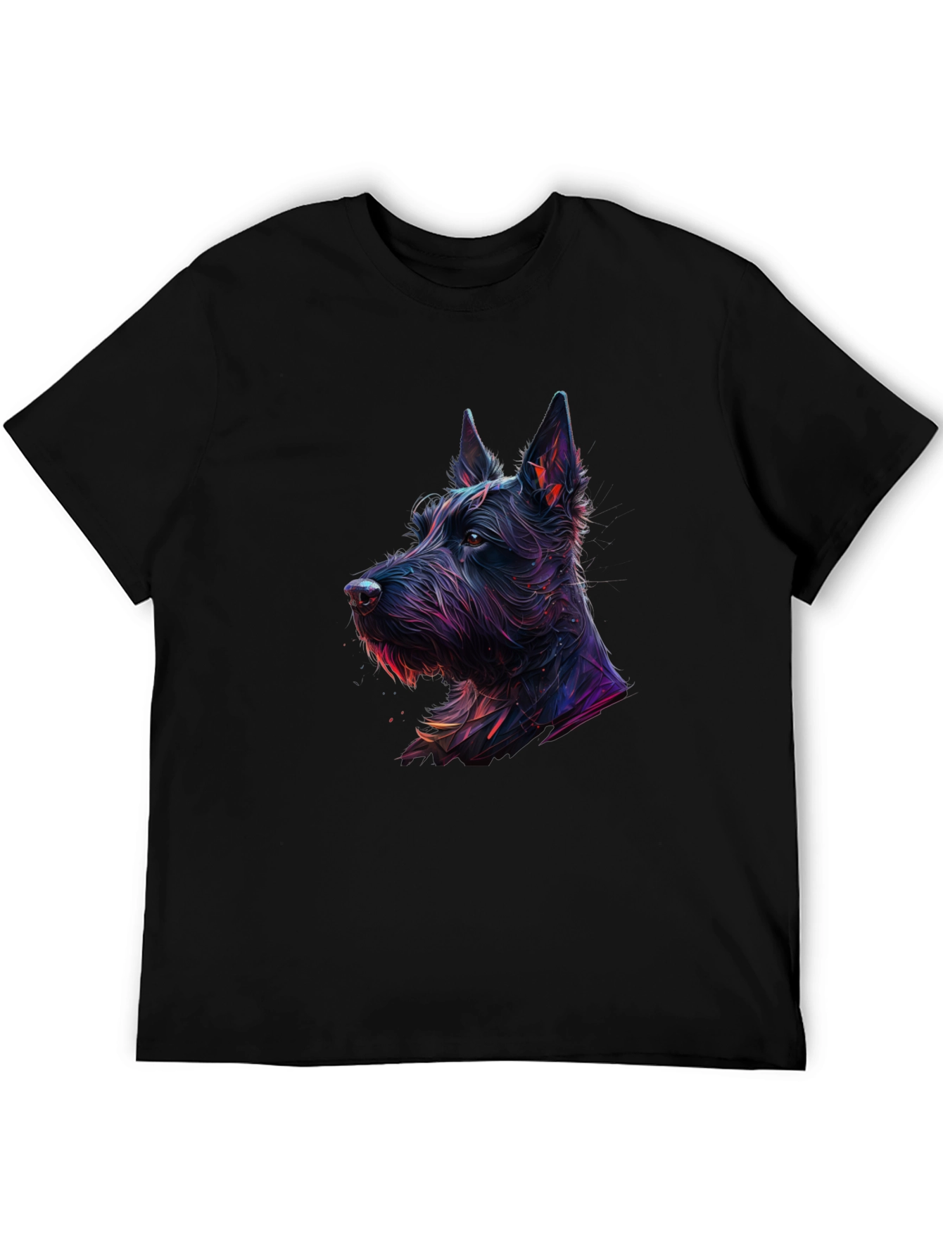 Scottish Terrier Dog Graphic Print Black T-Shirt