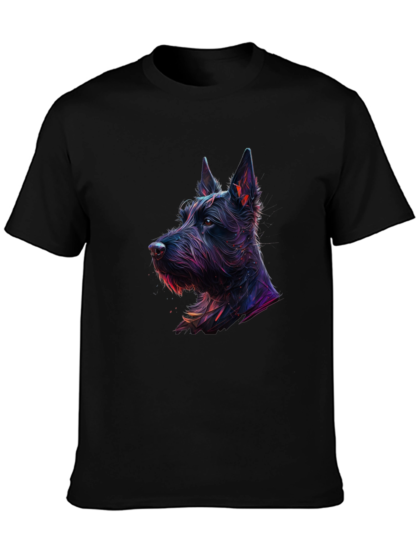 Scottish Terrier Dog Graphic Print Black T-Shirt