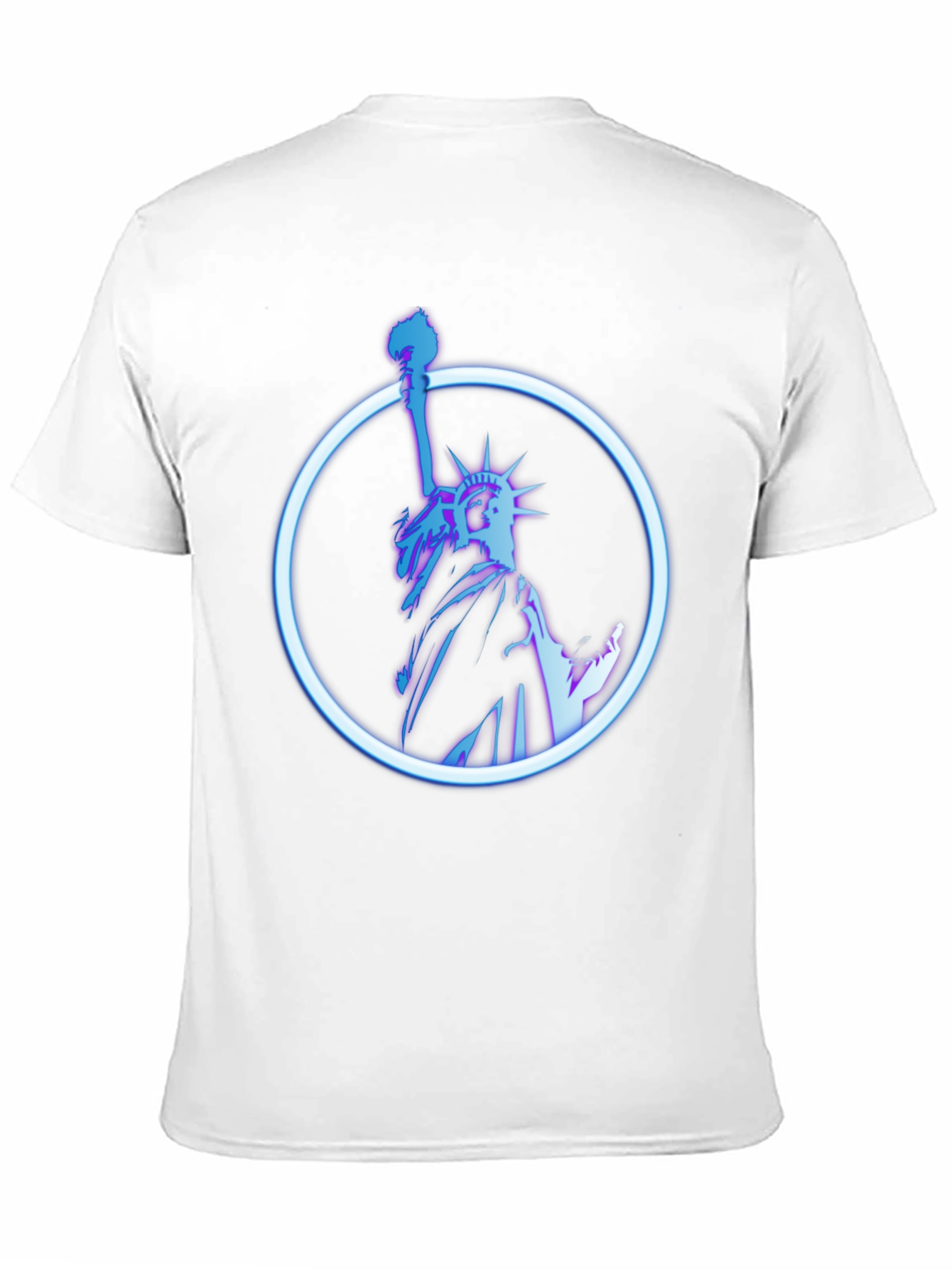Statue of Liberty Neon Graphic Black T-Shirt