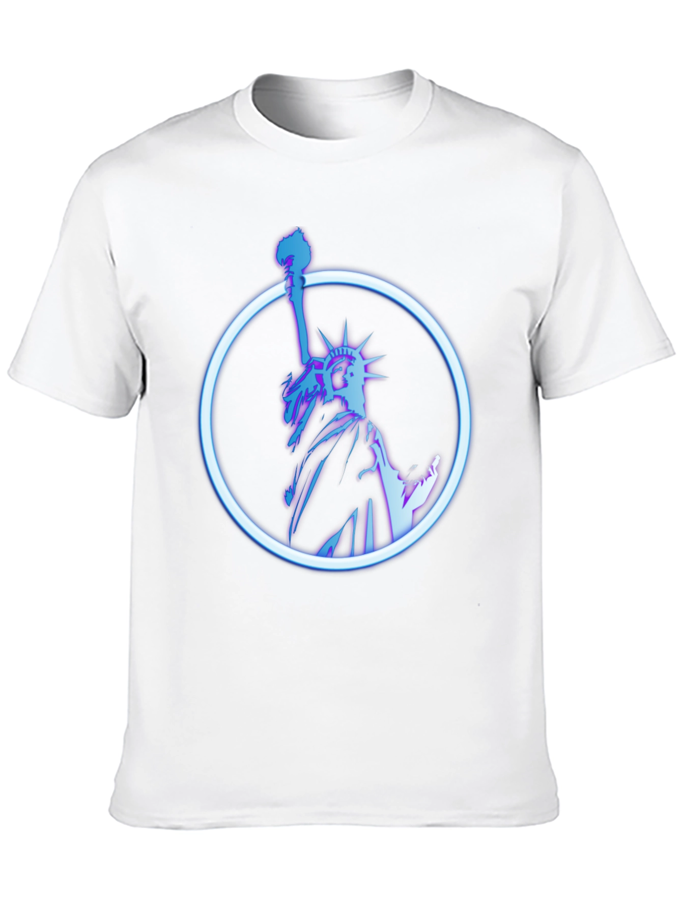 Statue of Liberty Neon Graphic Black T-Shirt