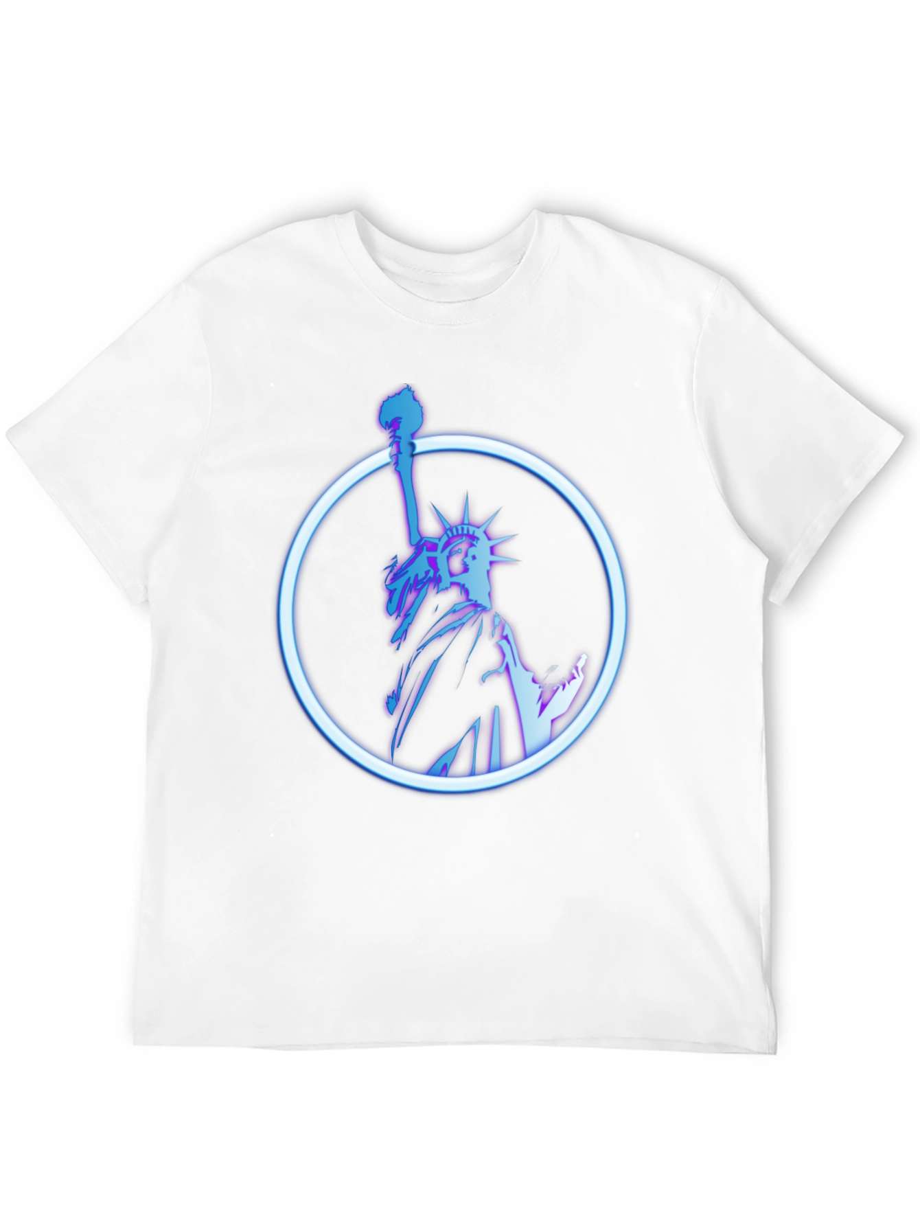 Statue of Liberty Neon Graphic Black T-Shirt