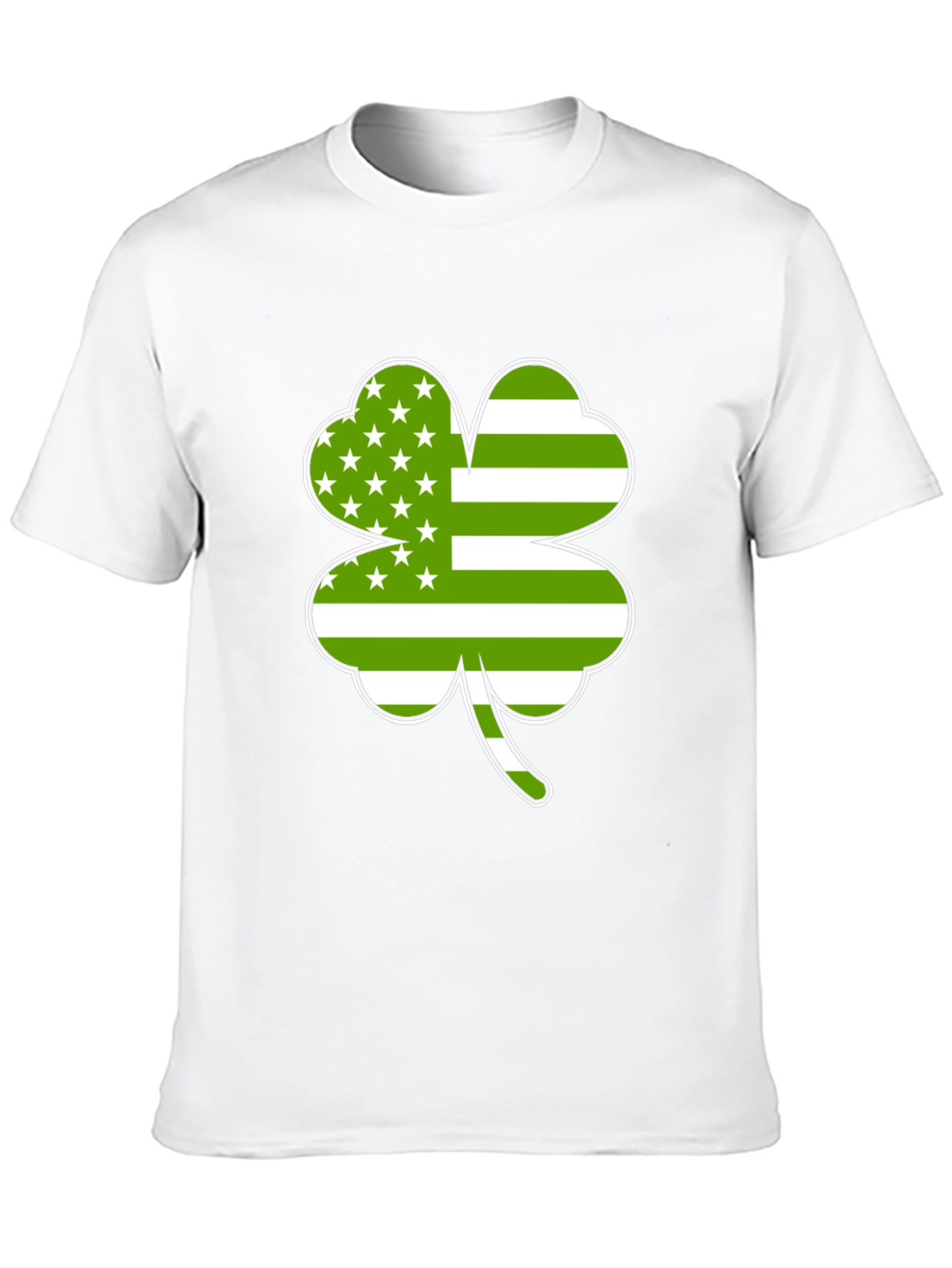 Lucky Shamrock USA Flag Graphic T-Shirt - Black
