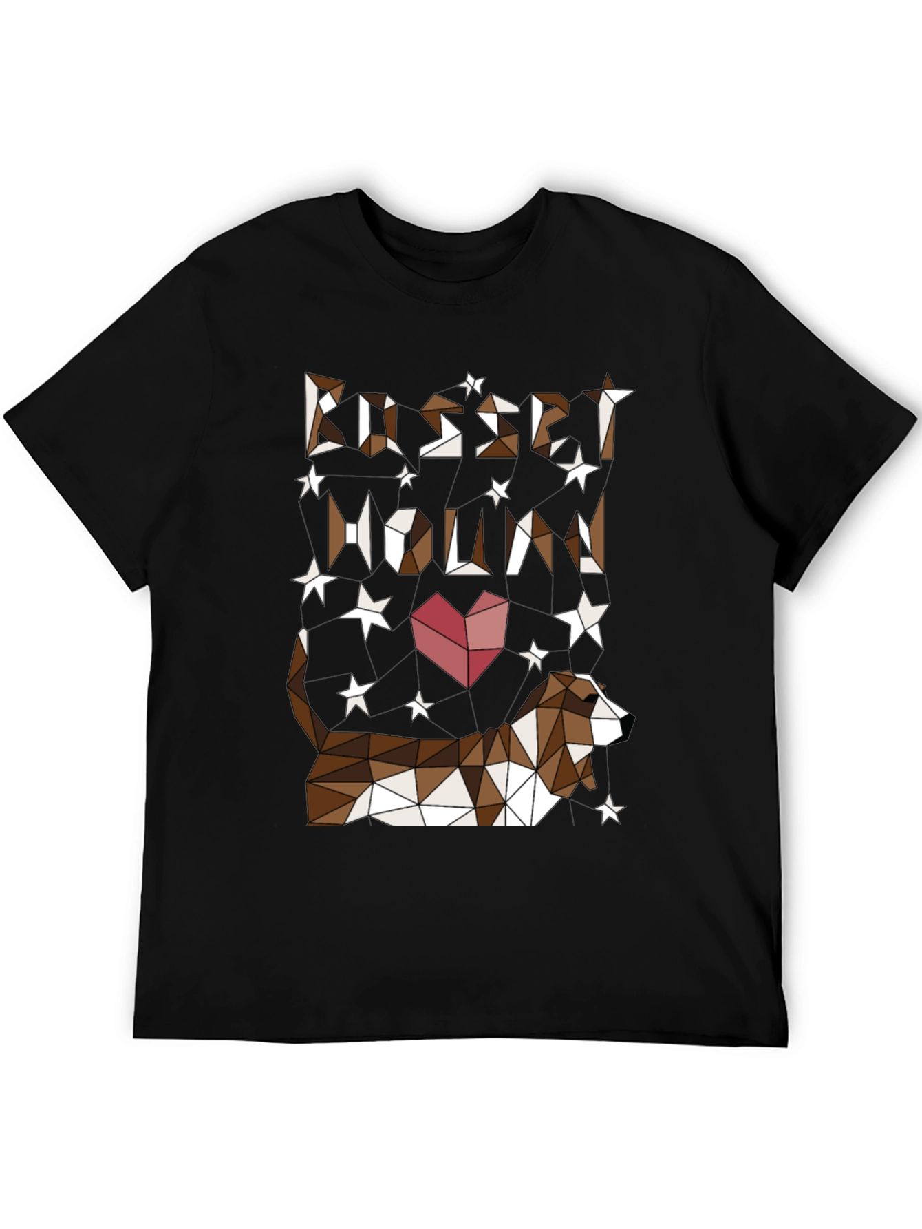 Geometric Basset Hound Heart Graphic Tee
