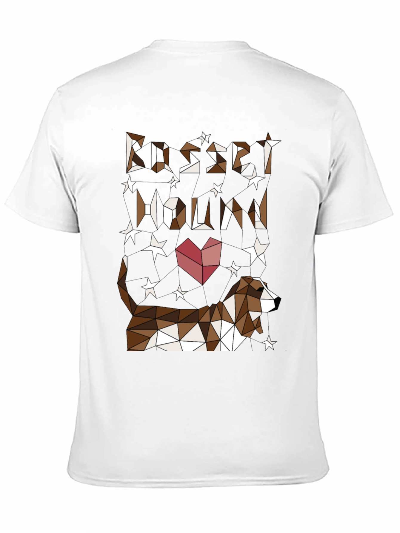 Geometric Basset Hound Heart Graphic Tee