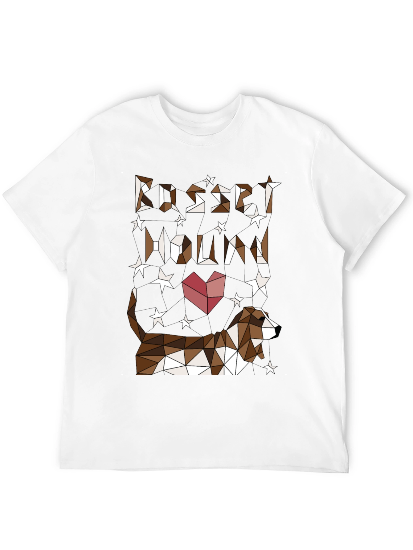 Geometric Basset Hound Heart Graphic Tee