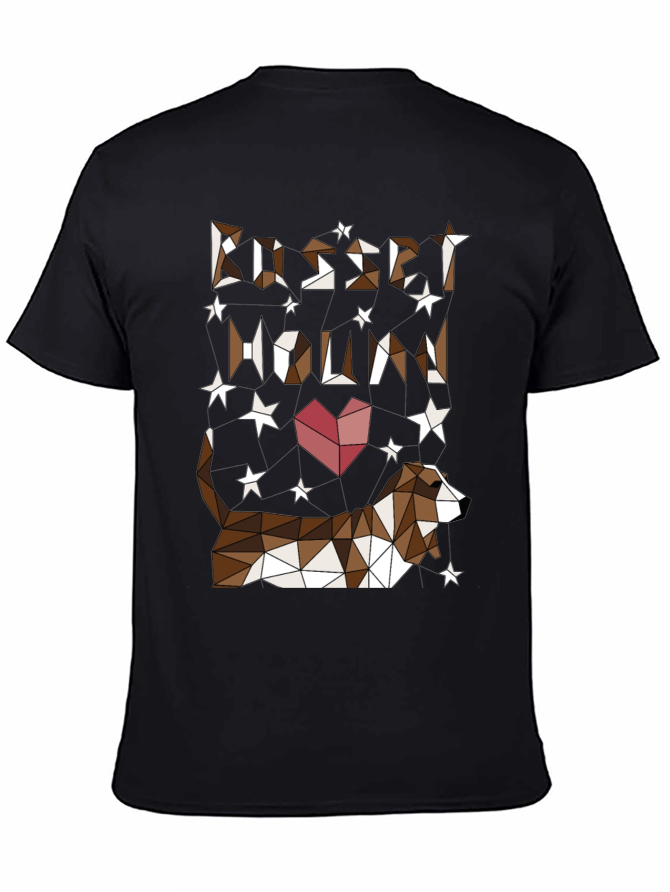 Geometric Basset Hound Heart Graphic Tee