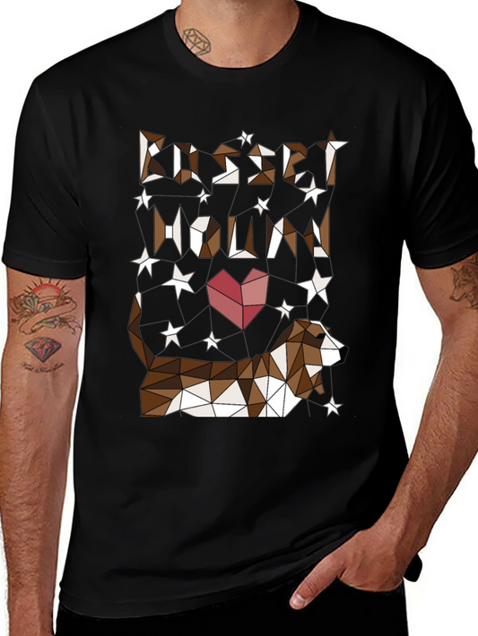 Geometric Basset Hound Heart Graphic Tee