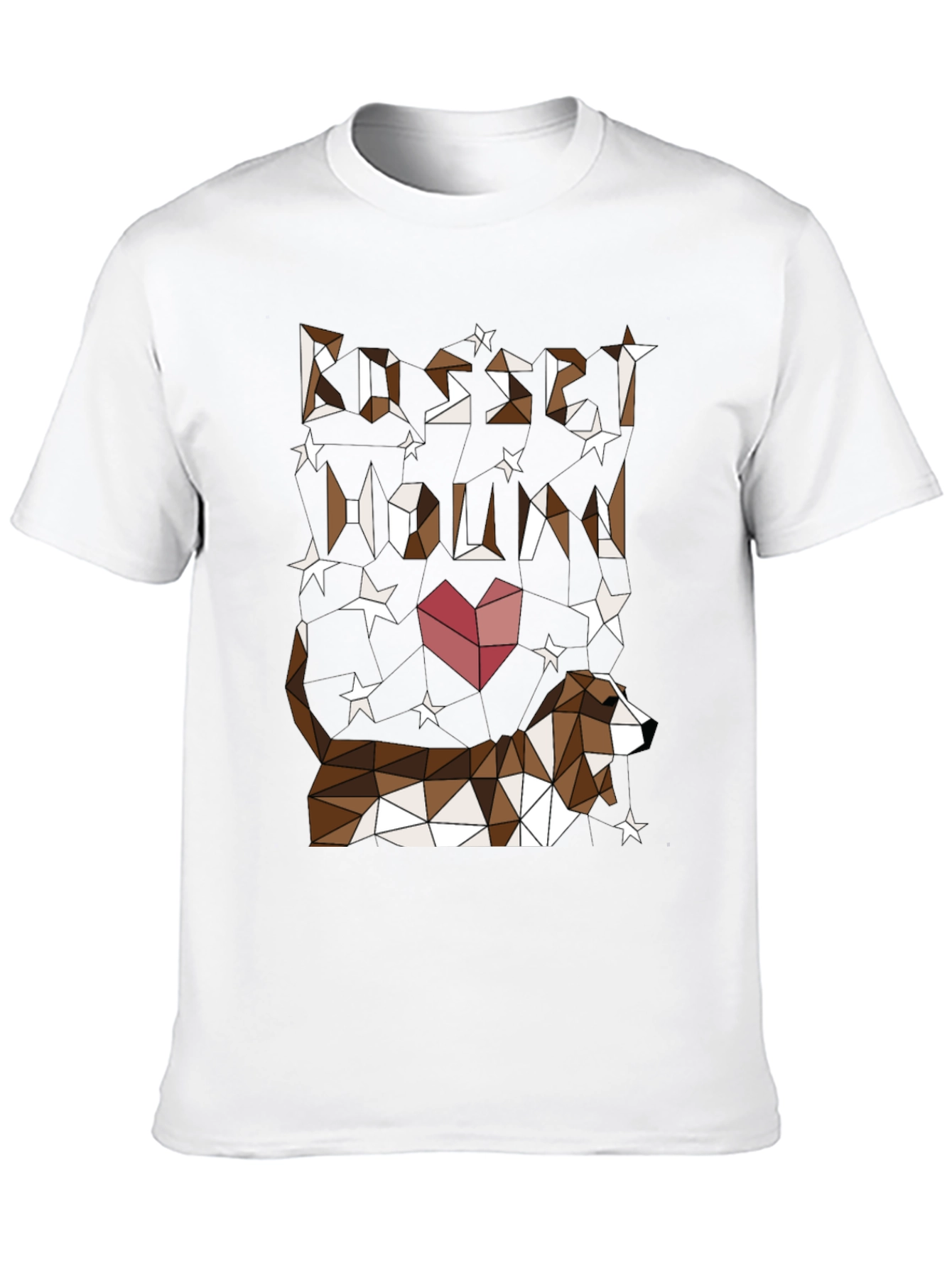Geometric Basset Hound Heart Graphic Tee