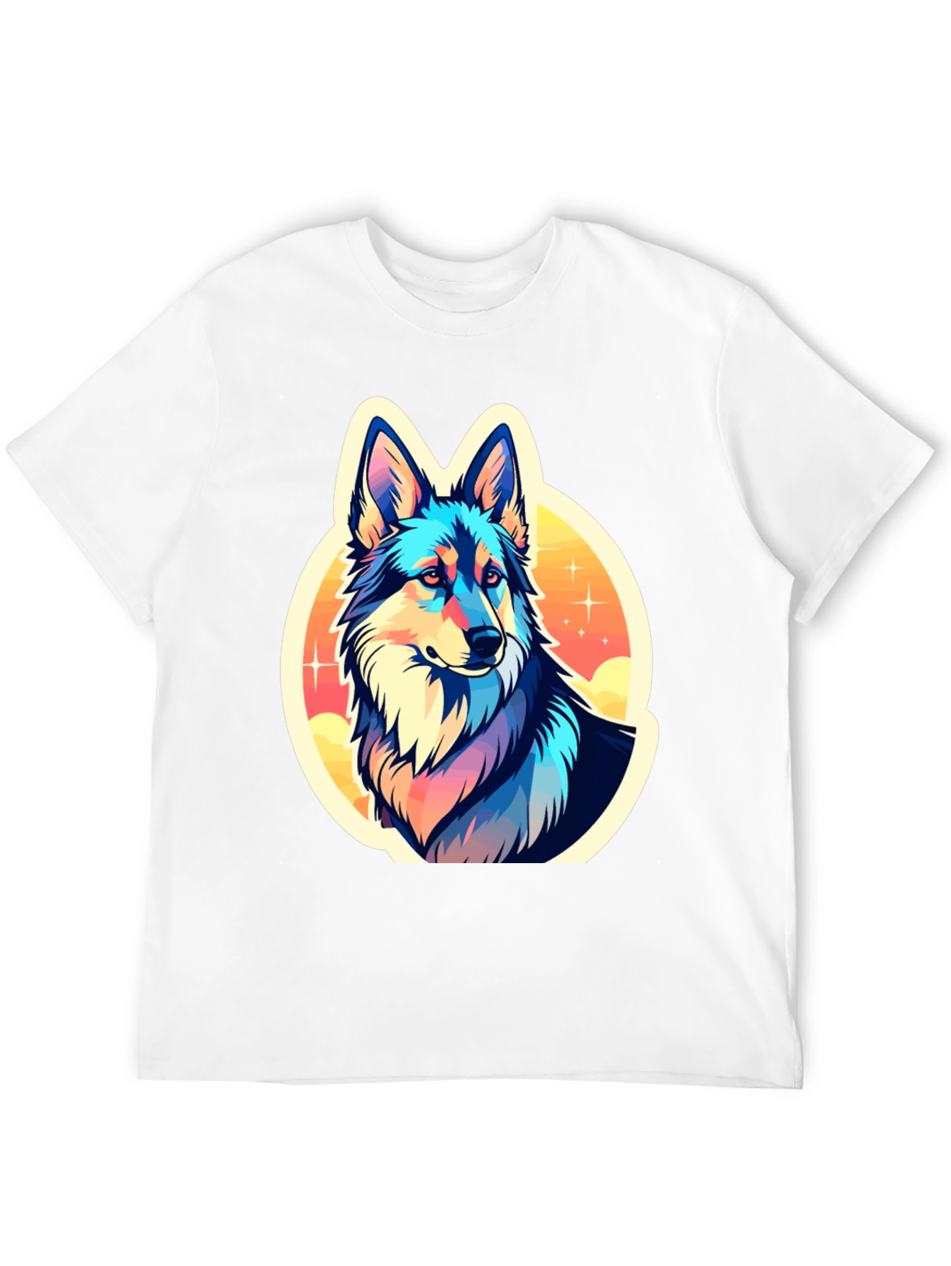 Vibrant Wolf Graphic Tee - Stylish Unisex Shirt